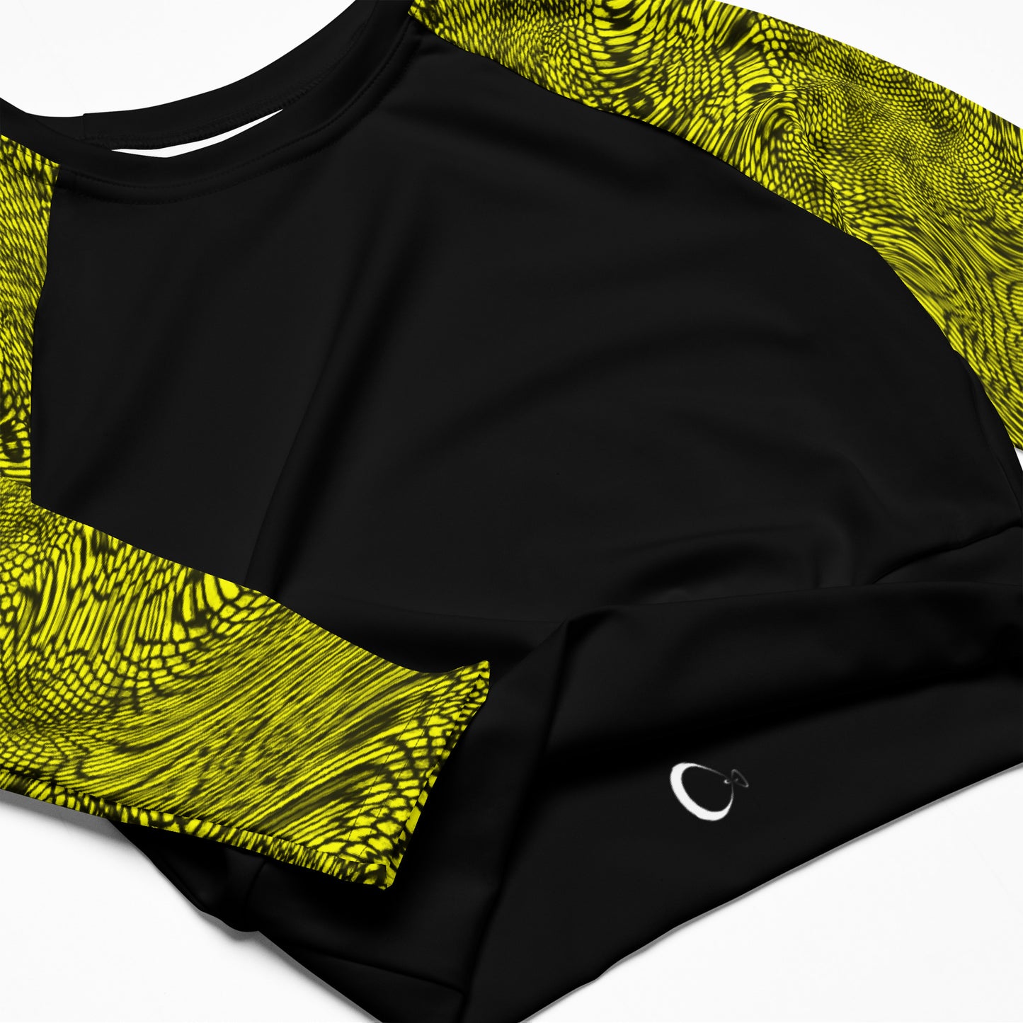 Fractal Long-sleeve Crop Top (Yellow)