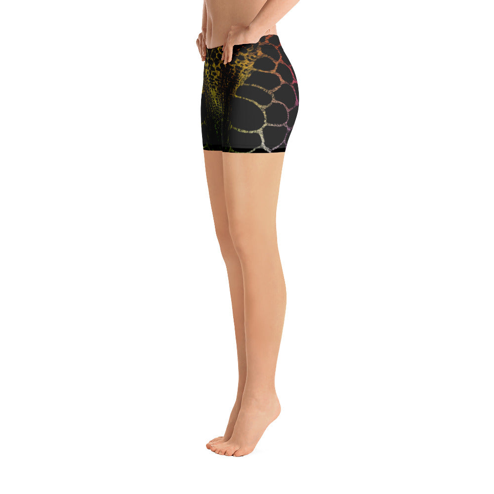 Wild Rainbow Outline (Women's Yoga, Gym, Fitness Shorts) - Comfortable Culture - Shorts - Comfortable Culture