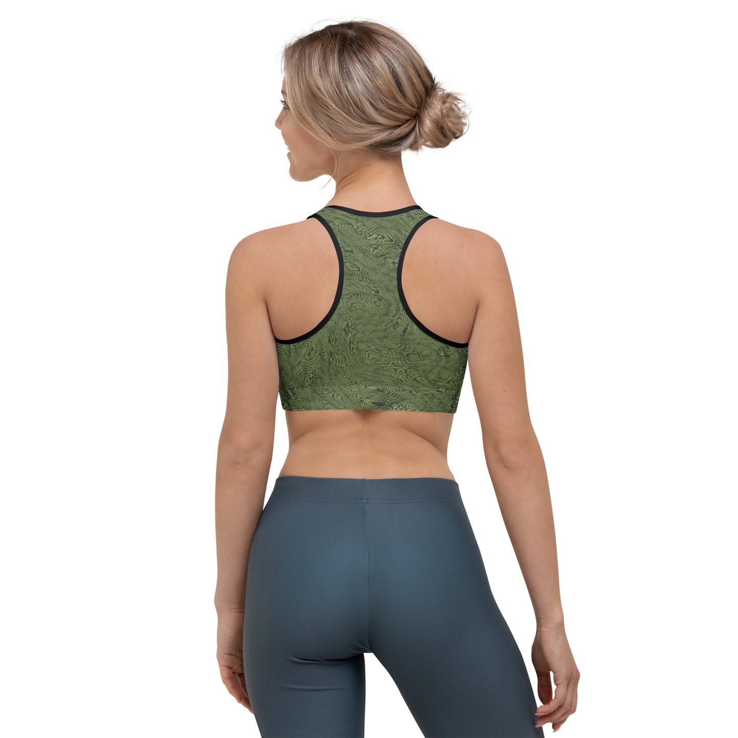 Fractal Sports Bra (Desert Green)