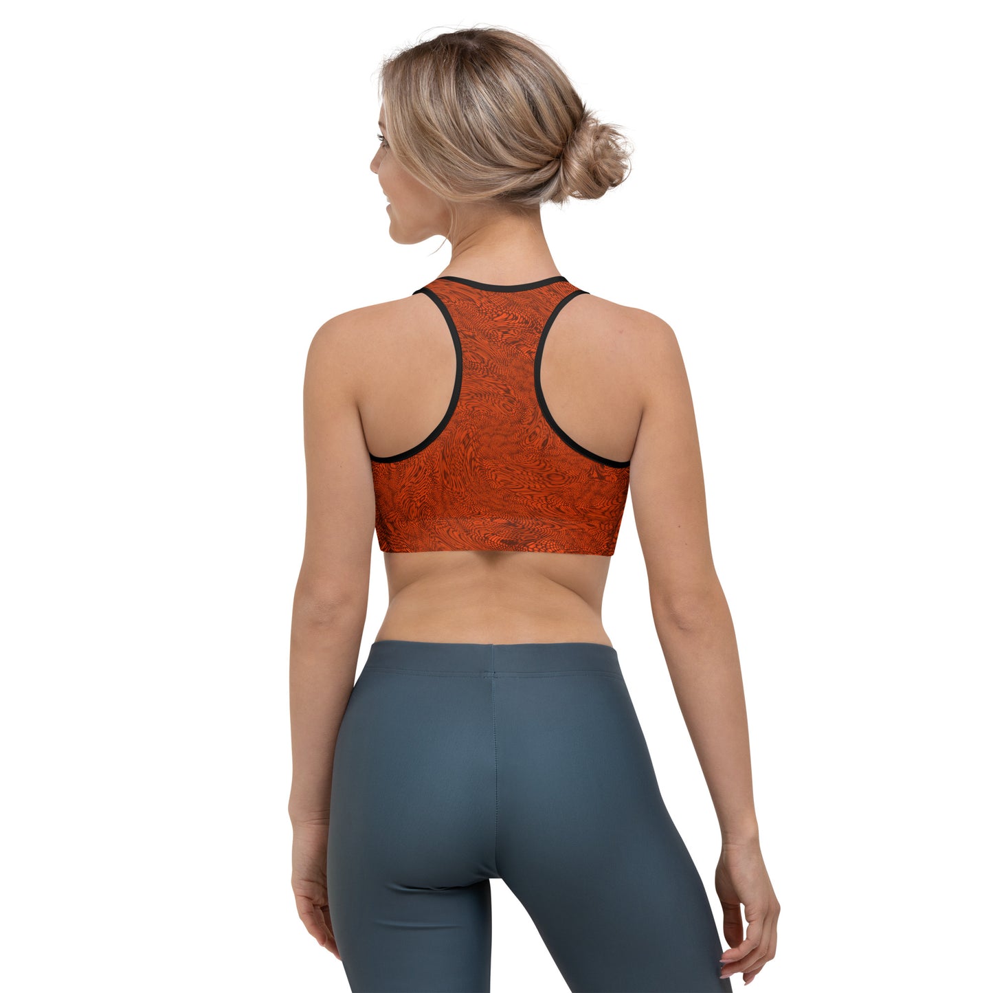 Fractal Sports Bra (Outrageous Orange)
