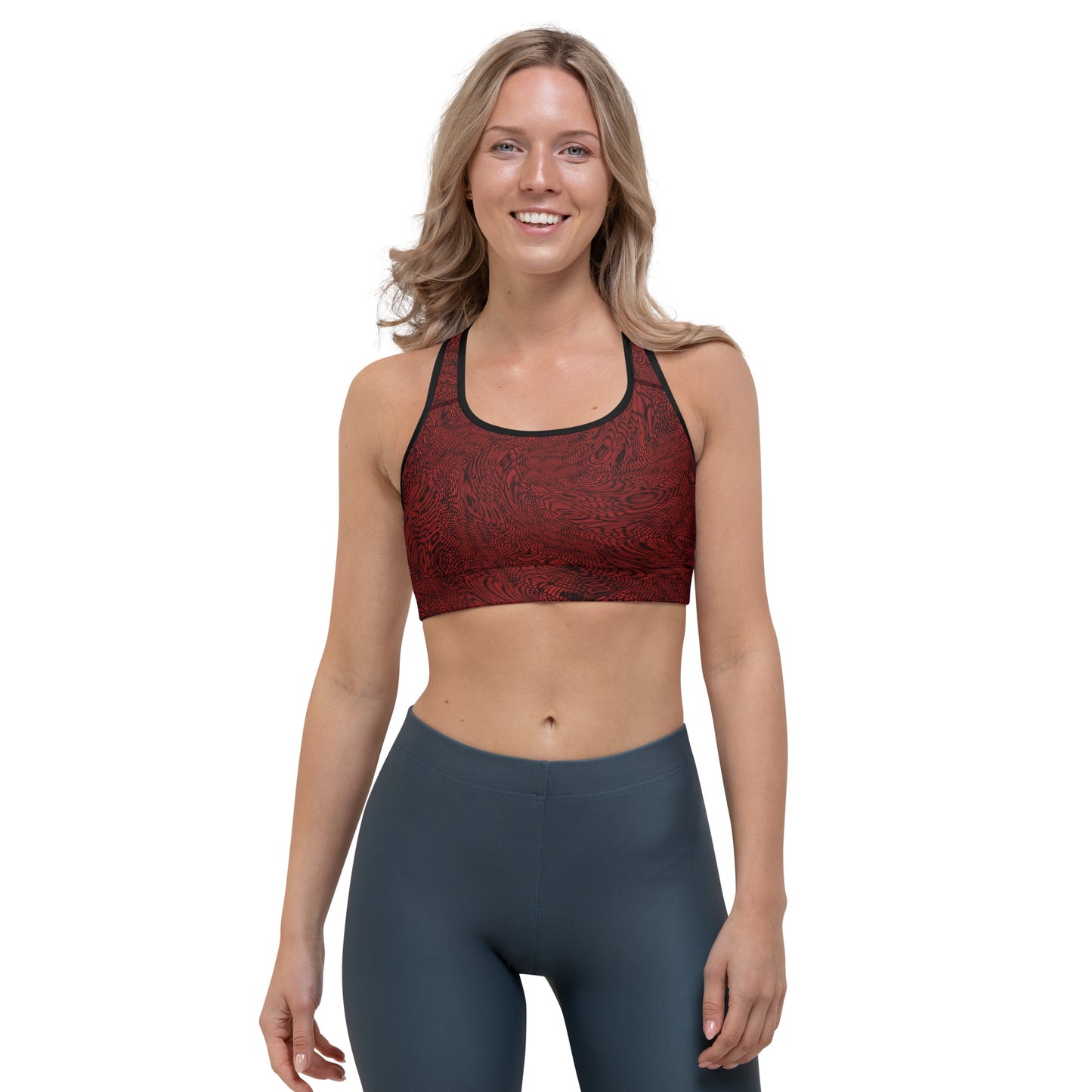 Fractal Sports Bra (Blood Red)