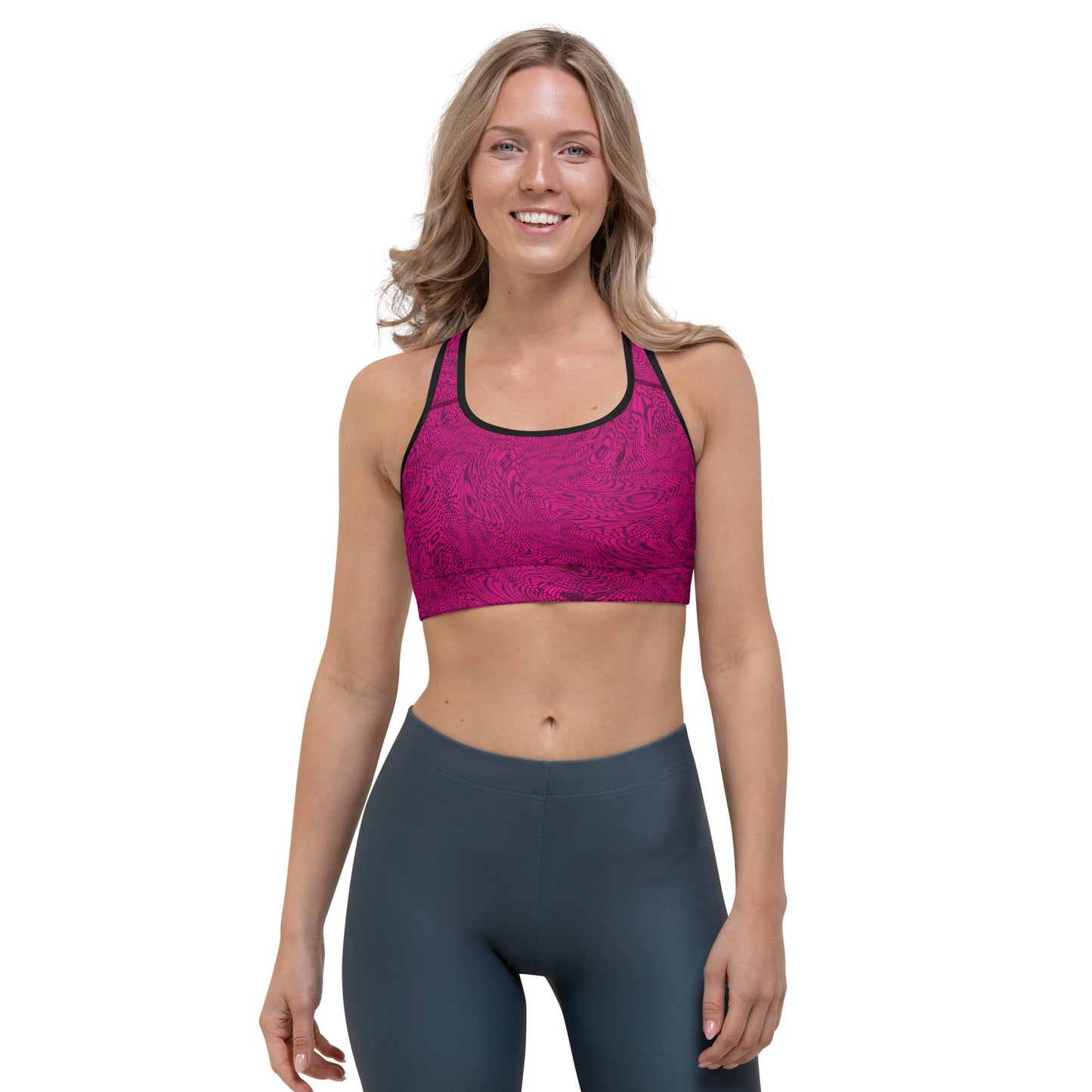 Fractal Sports Bra (Hot Pink)