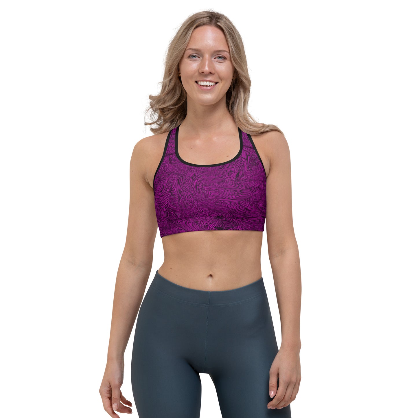Fractal Sports Bra (Magenta)