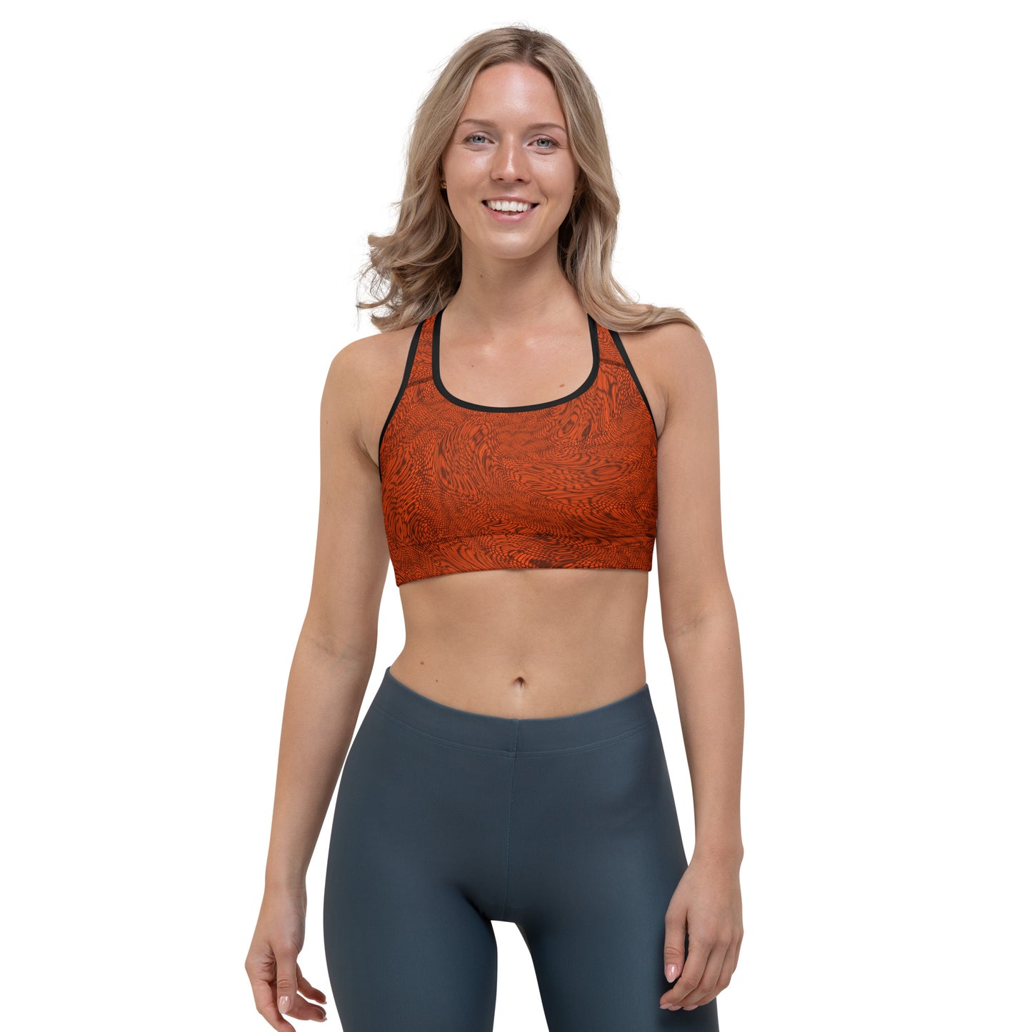 Fractal Sports Bra (Outrageous Orange)