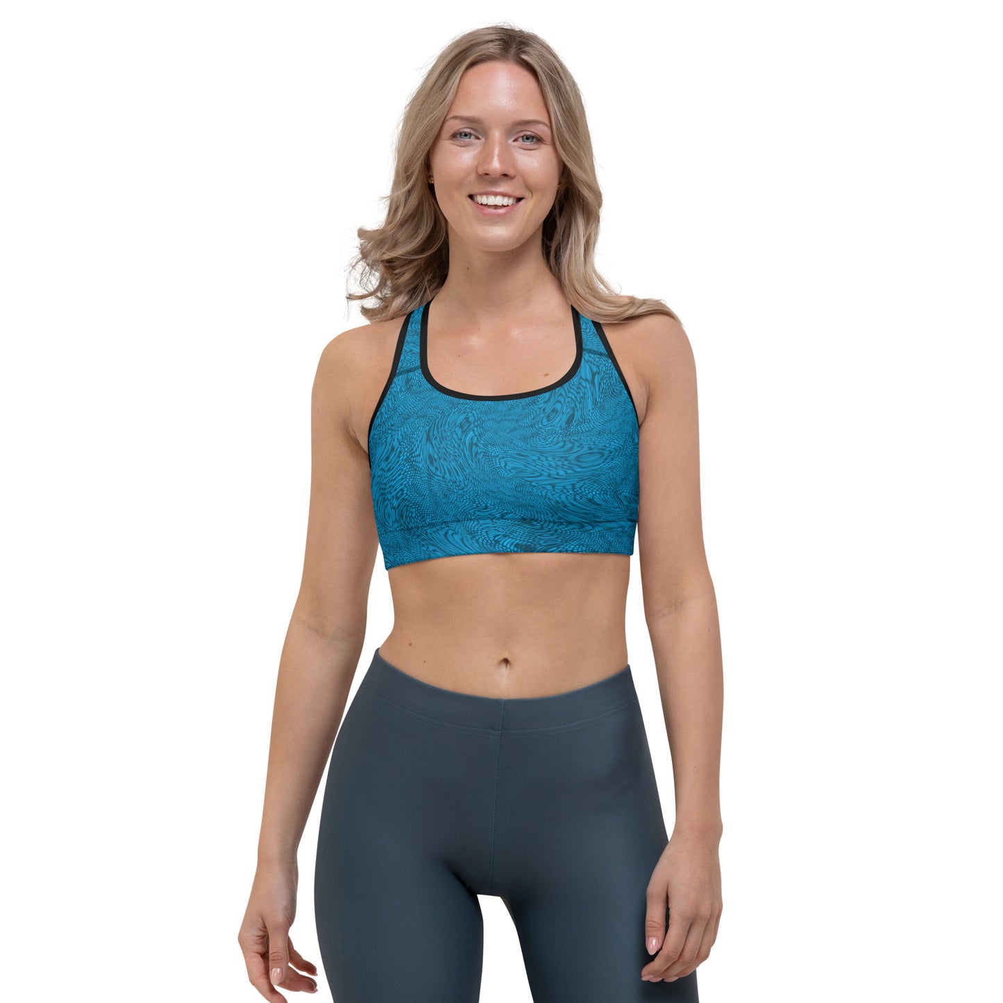 Fractal Sports Bra (Sky Blue)