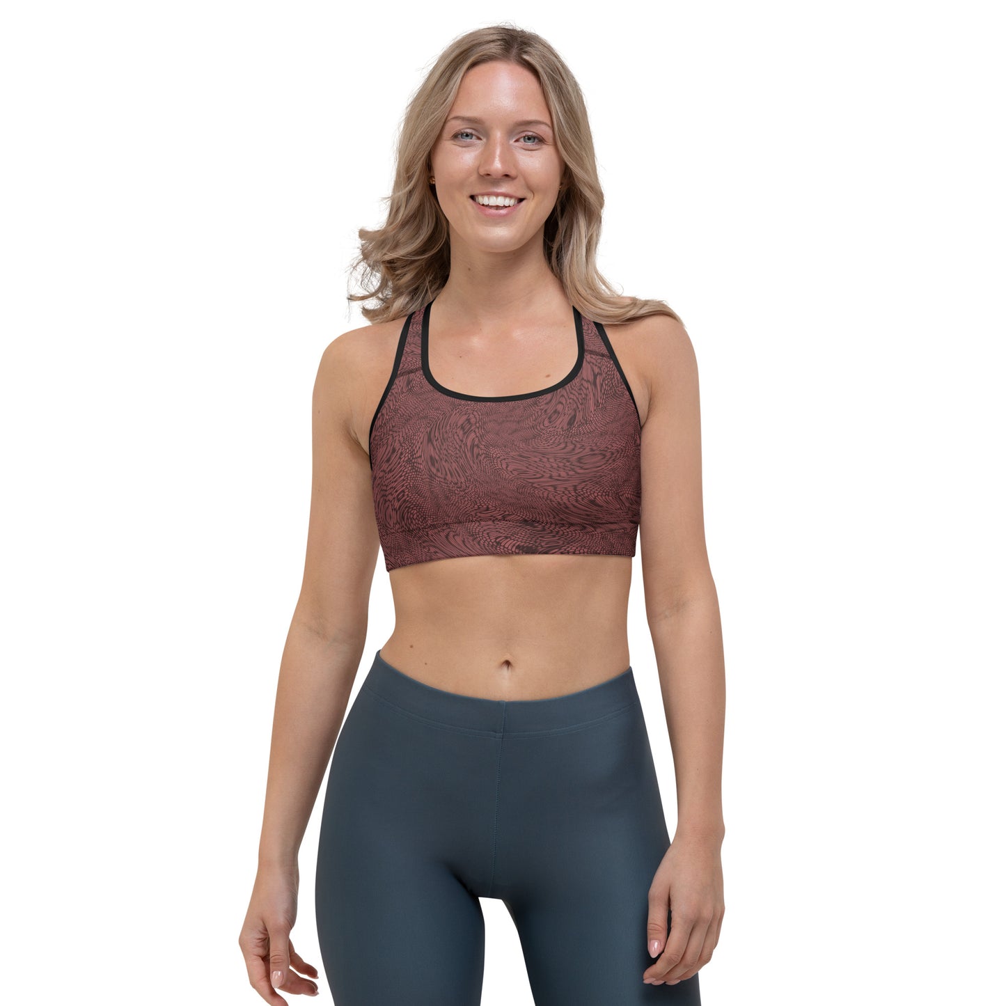 Fractal Sports Bra (Terracotta)
