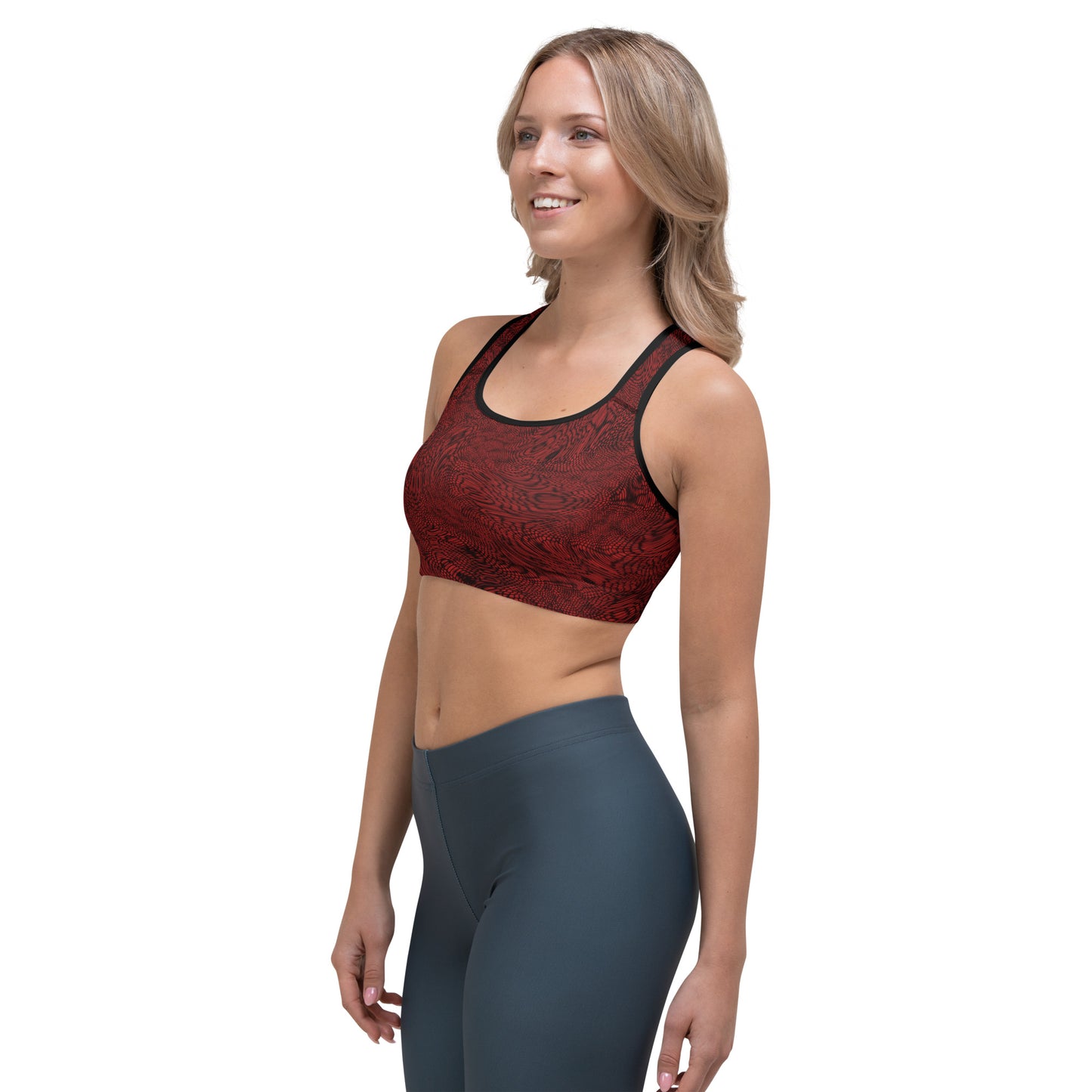 Fractal Sports Bra (Blood Red)