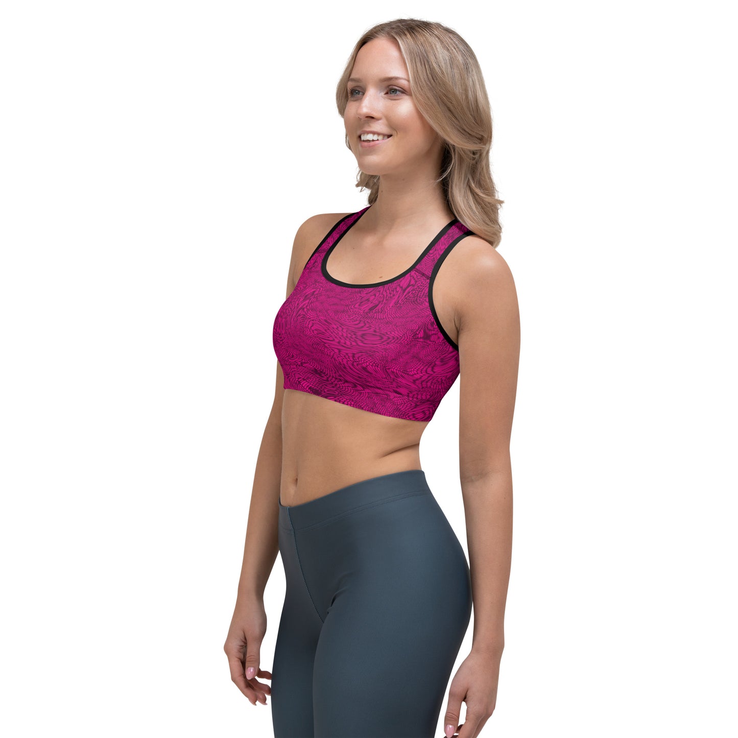 Fractal Sports Bra (Hot Pink)