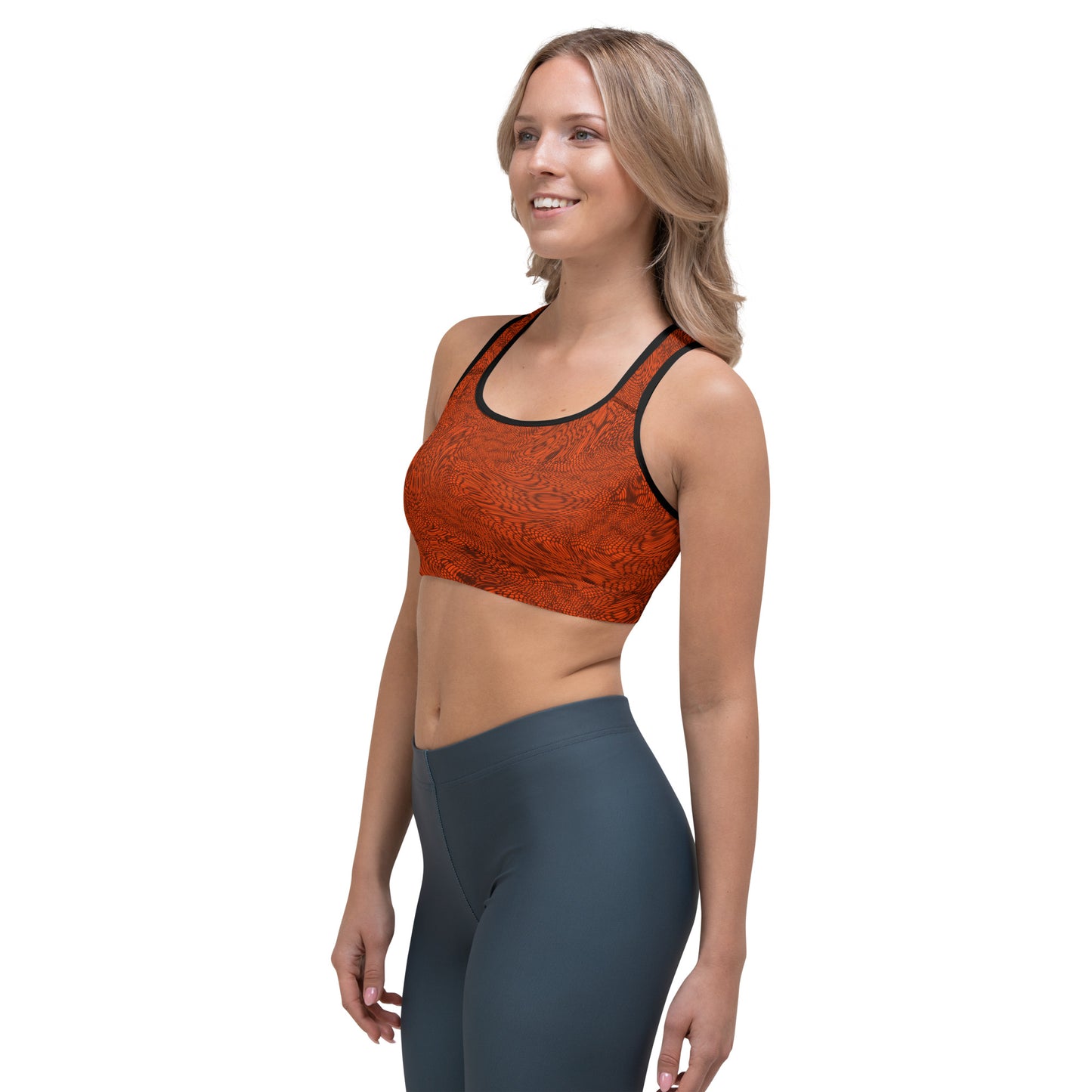 Fractal Sports Bra (Outrageous Orange)