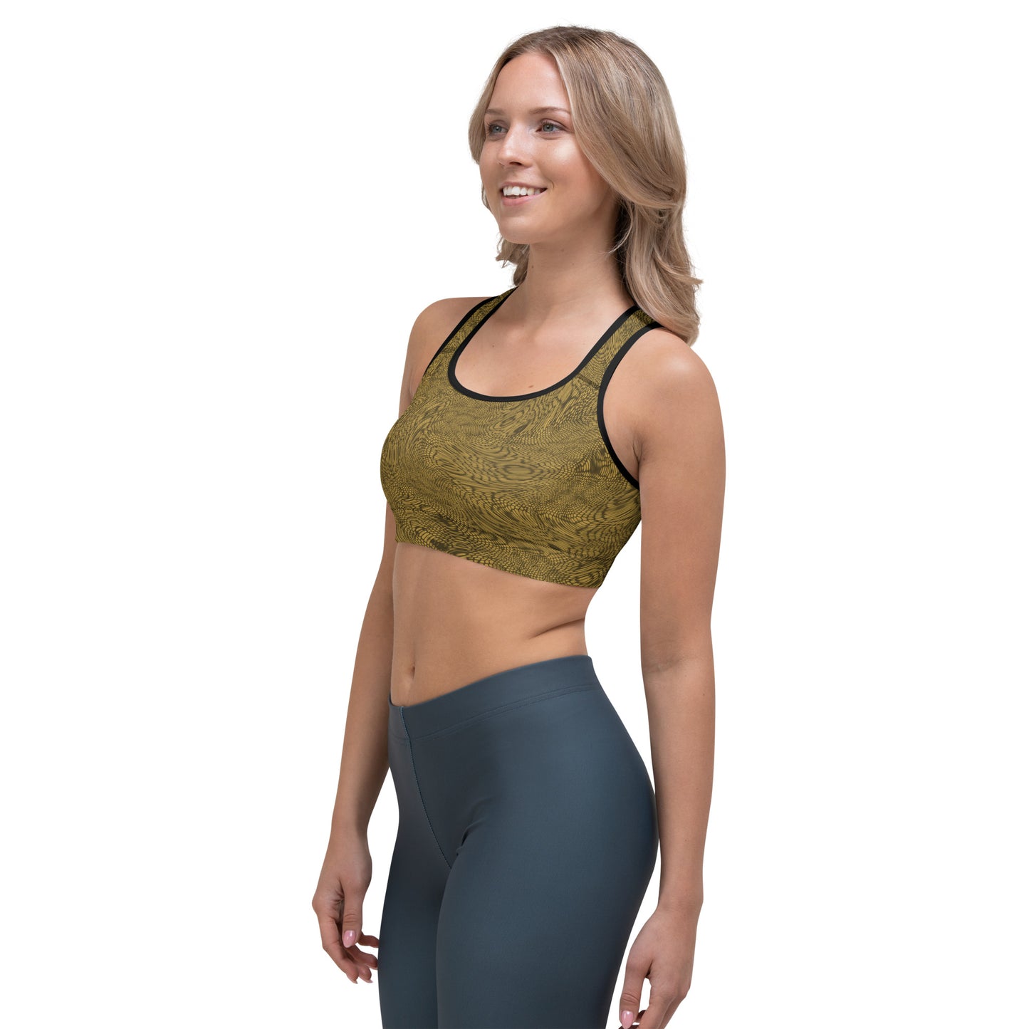 Fractal Sports Bra (Beige)