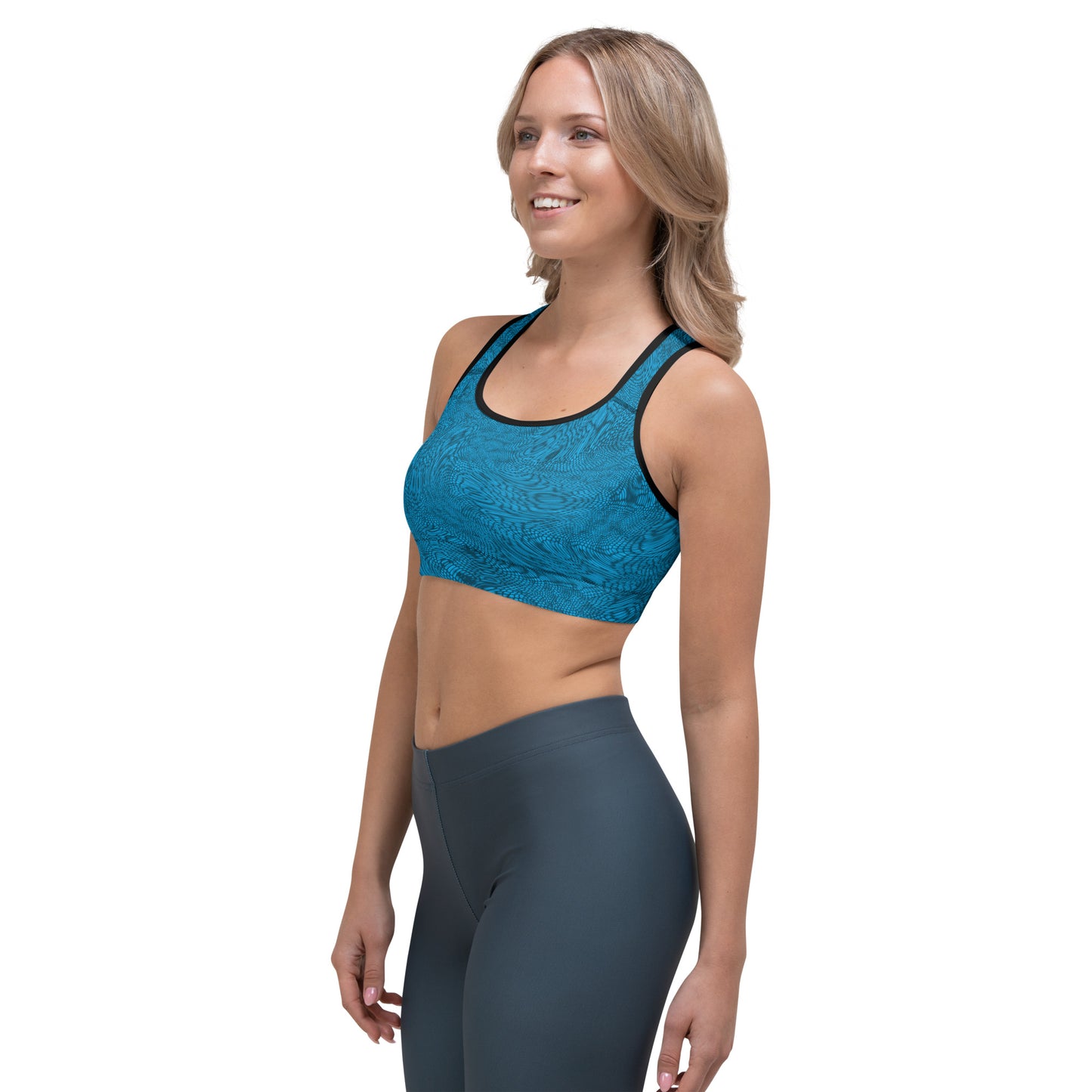 Fractal Sports Bra (Sky Blue)
