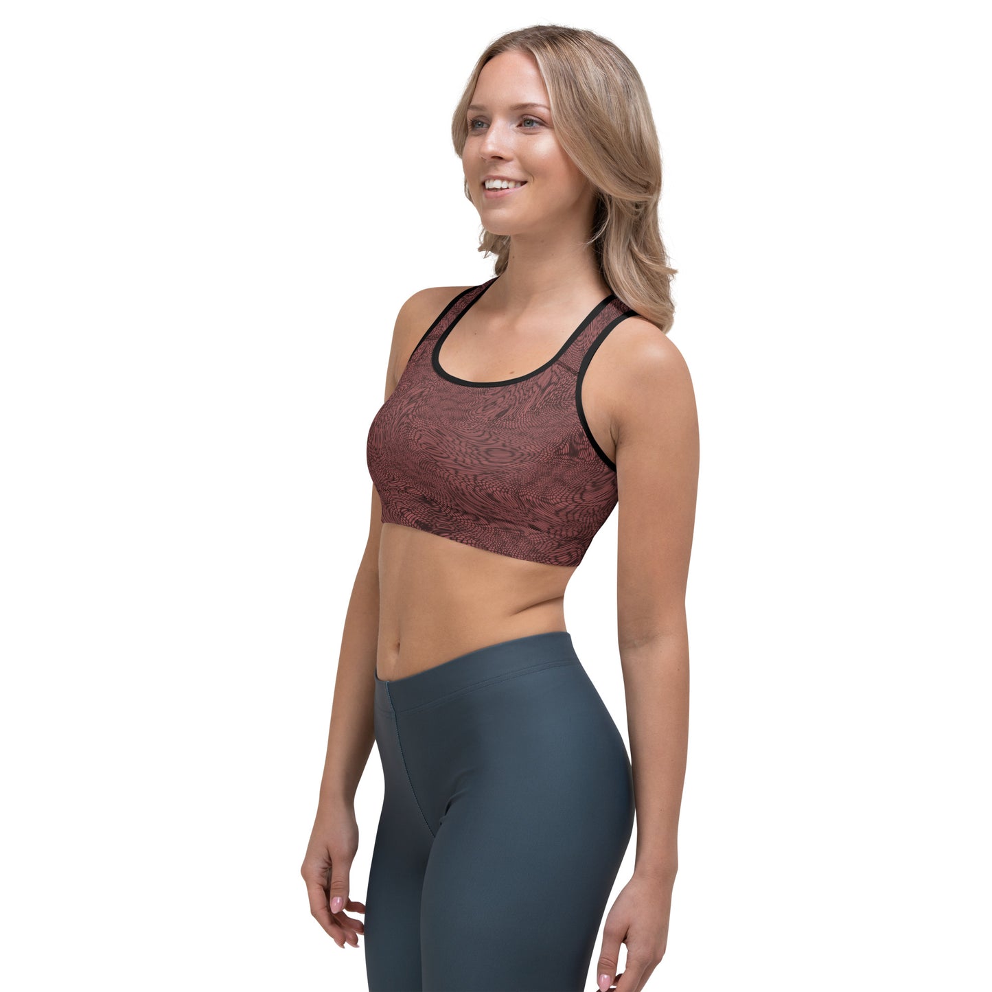 Fractal Sports Bra (Terracotta)