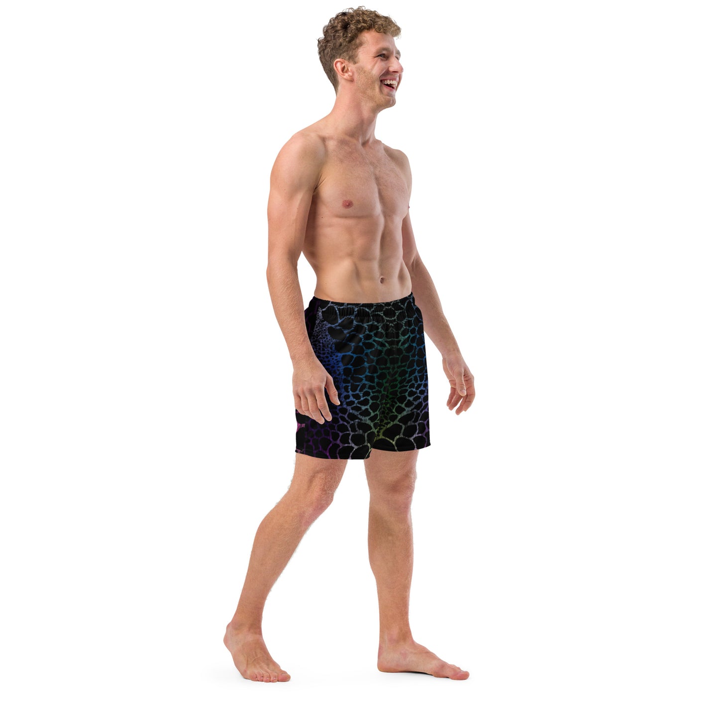 Wild Rainbow Outline (Men's Swim Trunks) - Comfortable Culture - Shorts - Comfortable Culture