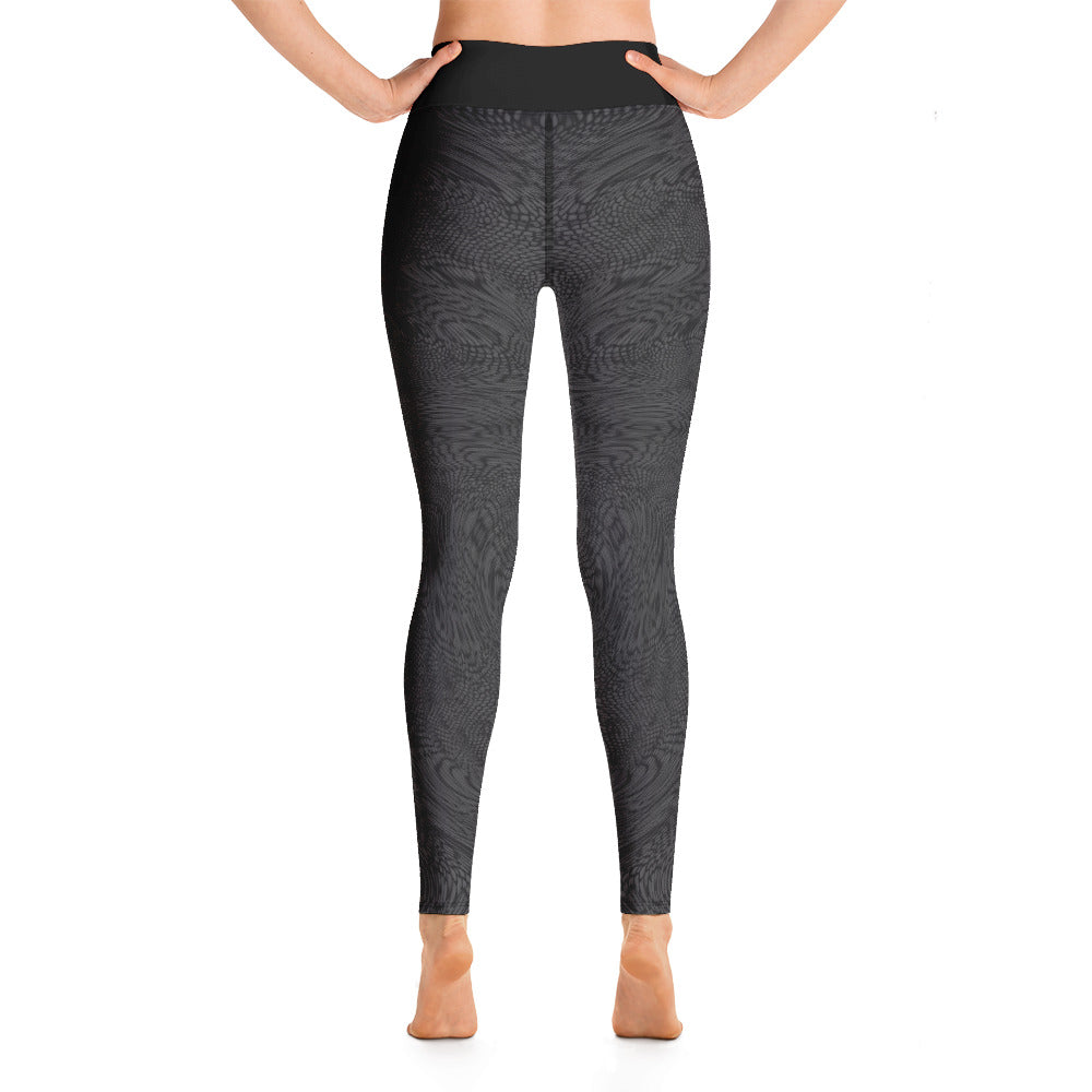Yoga Leggings | Eclipse Grey Psychedelic Snake Skin Festival Leggings | Fractal leggings | Gym Exercise Leggings | Stretch Pants | Tights | - Comfortable Culture - Leggings - Comfortable Culture