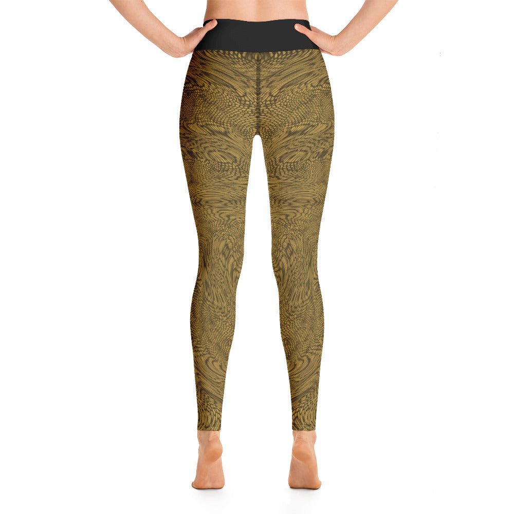 Yoga Leggings | Desert Sand Psychedelic Snake Skin Festival Leggings | Fractal leggings | Gym Exercise Leggings | Stretch Pants | - Comfortable Culture - Leggings - Comfortable Culture