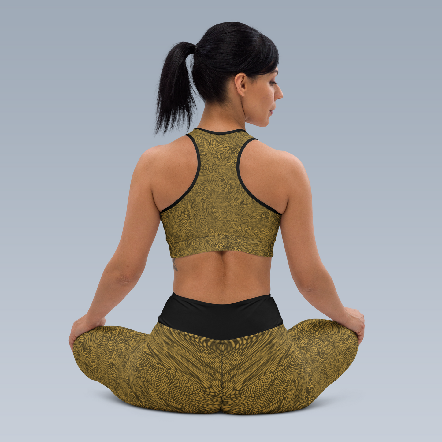Fractal Yoga Leggings (Beige)