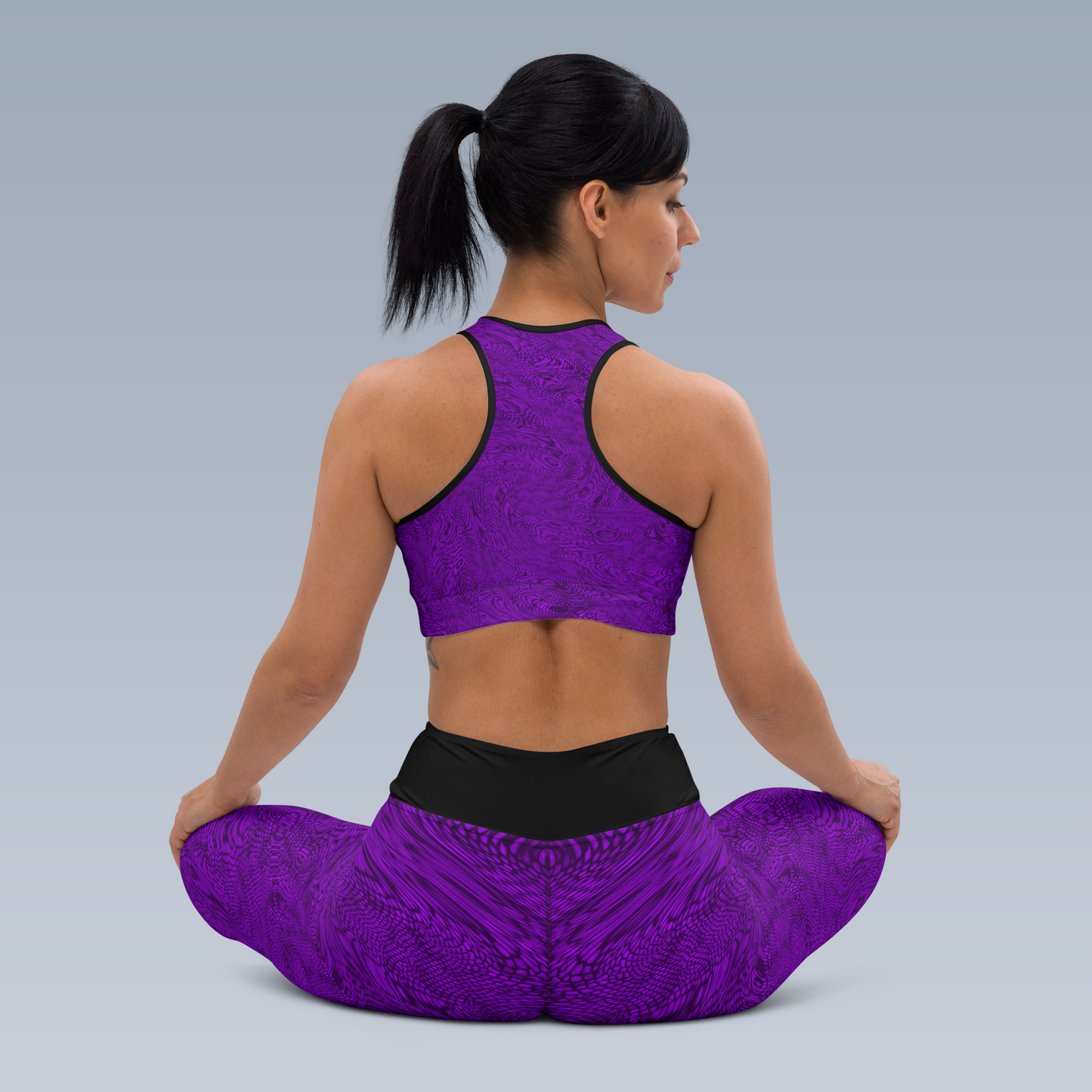 Fractal Yoga Leggings (Purple)