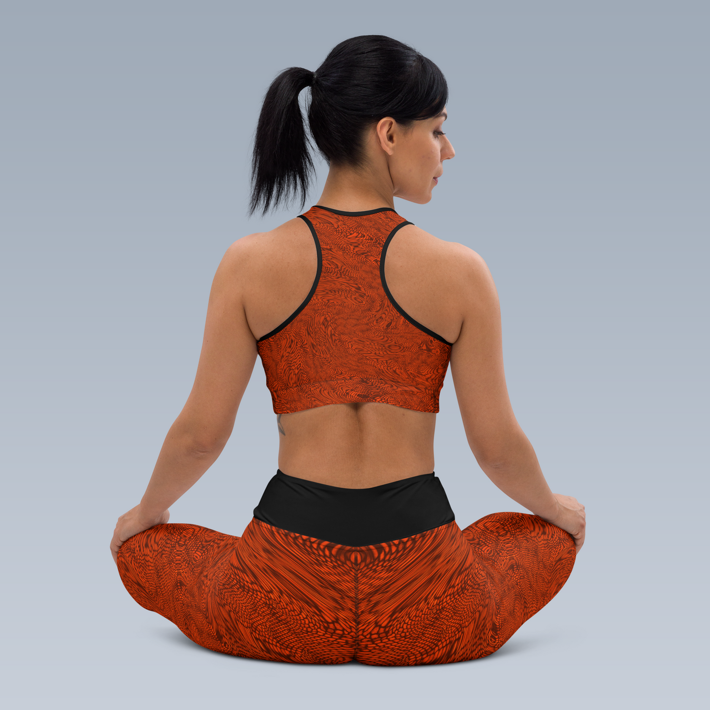 Fractal Yoga Leggings (Outrageous Orange)