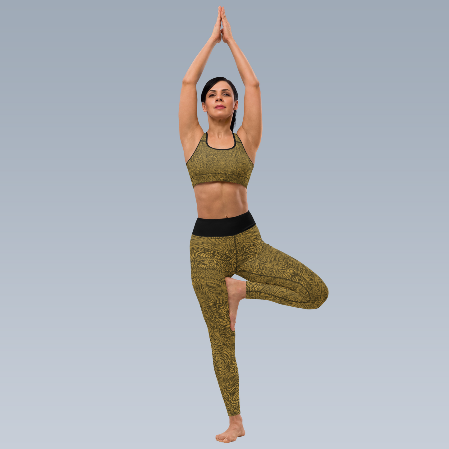 Fractal Yoga Leggings (Beige)