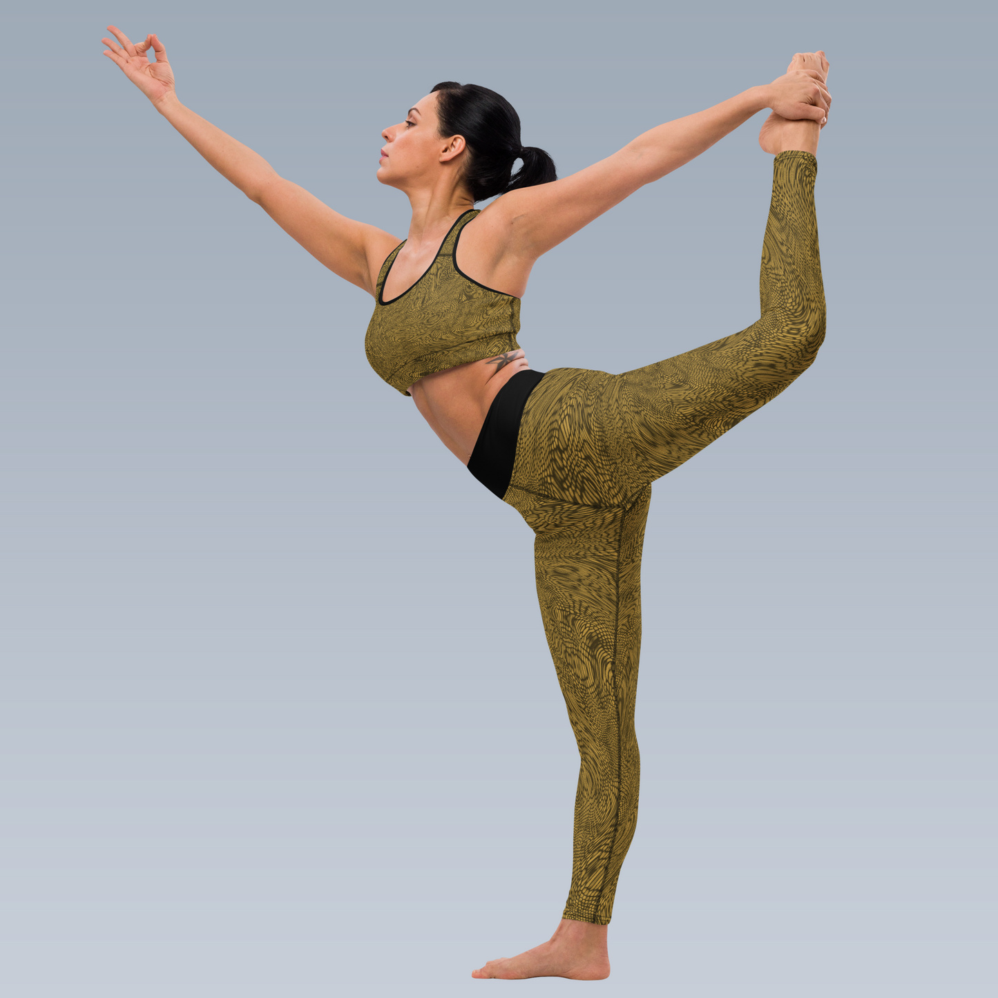 Fractal Yoga Leggings (Beige)
