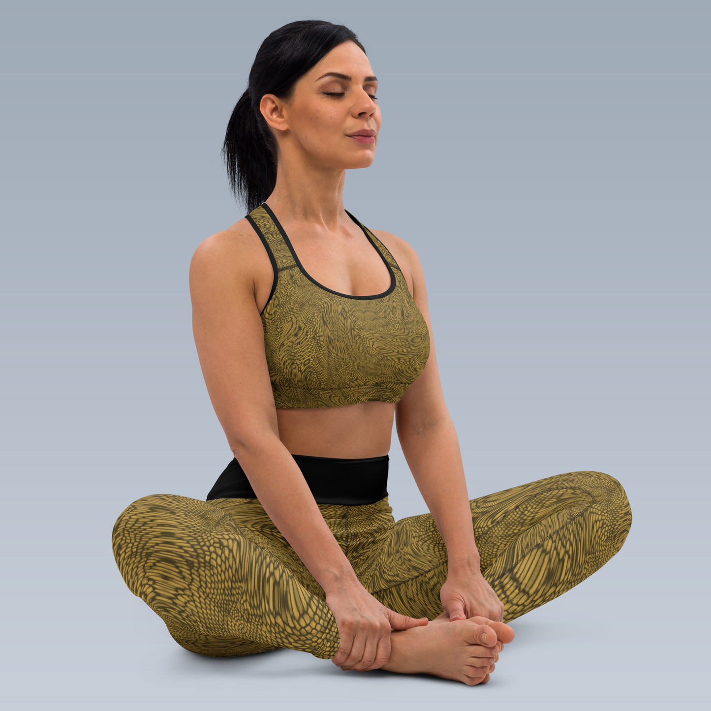 Fractal Yoga Leggings (Beige)