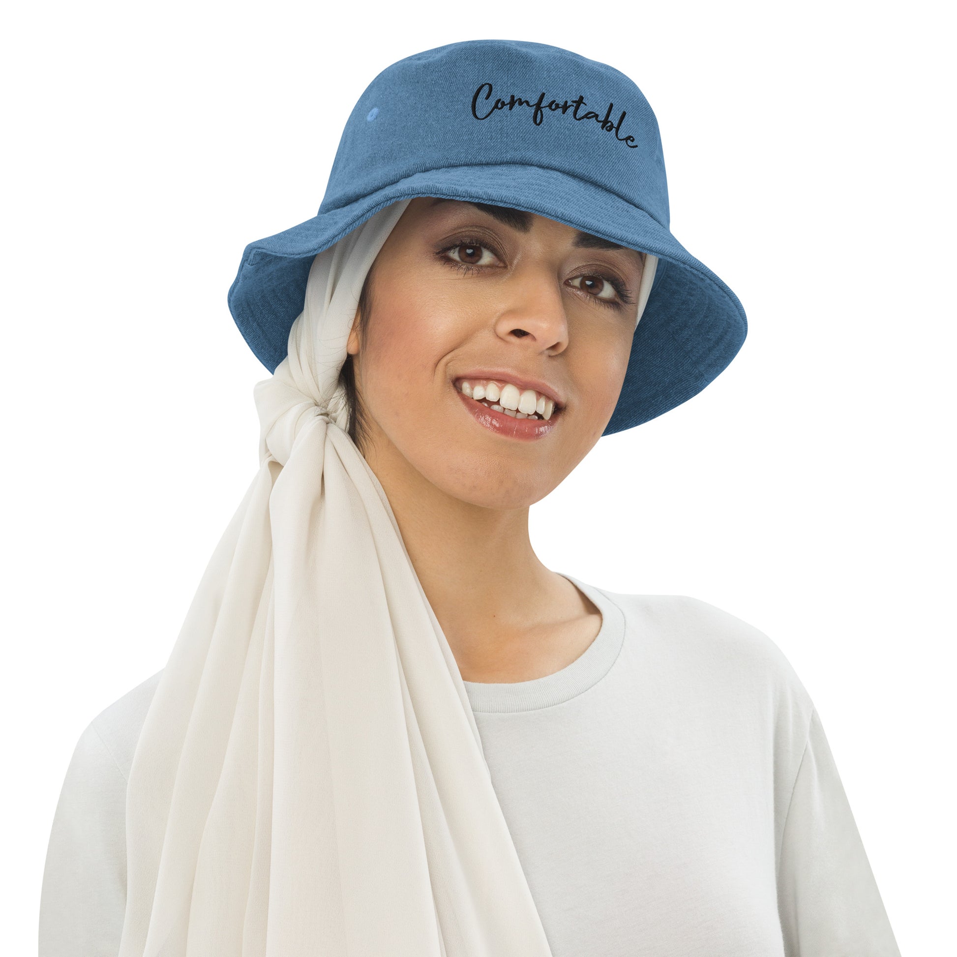 "Comfortable" Denim Bucket Hat - Comfortable Culture - Hats - Comfortable Culture