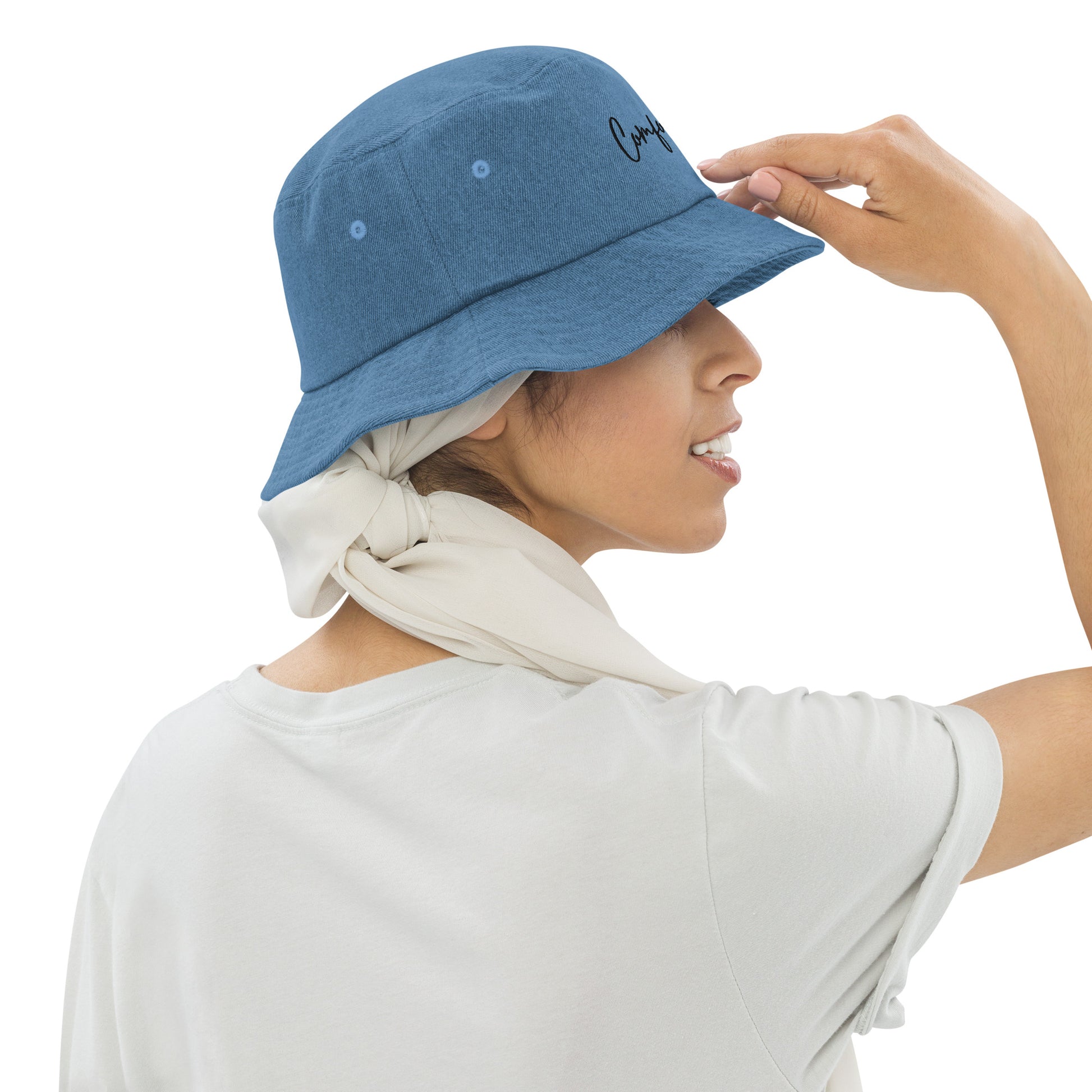 "Comfortable" Denim Bucket Hat - Comfortable Culture - Hats - Comfortable Culture
