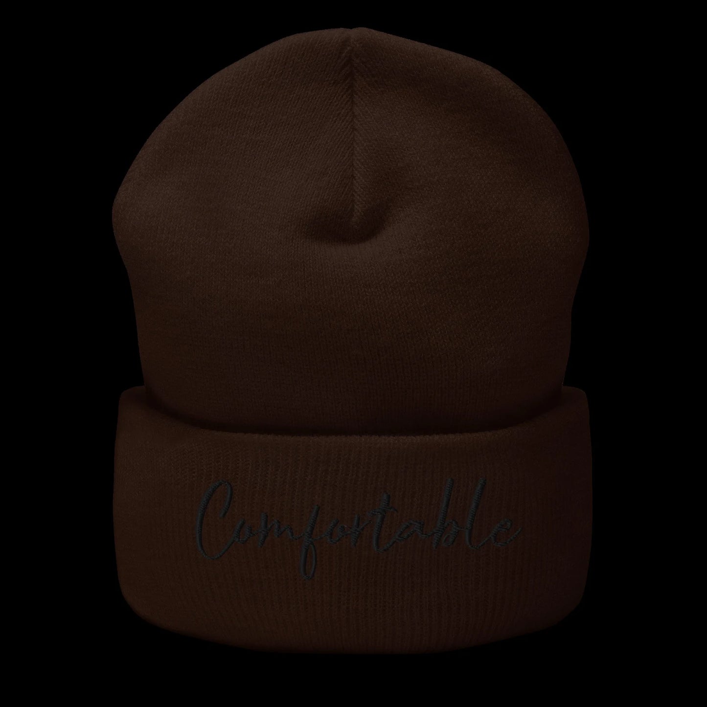 "Comfortable" Cuffed Beanie (Black Text) - Comfortable Culture - Hats - Comfortable Culture