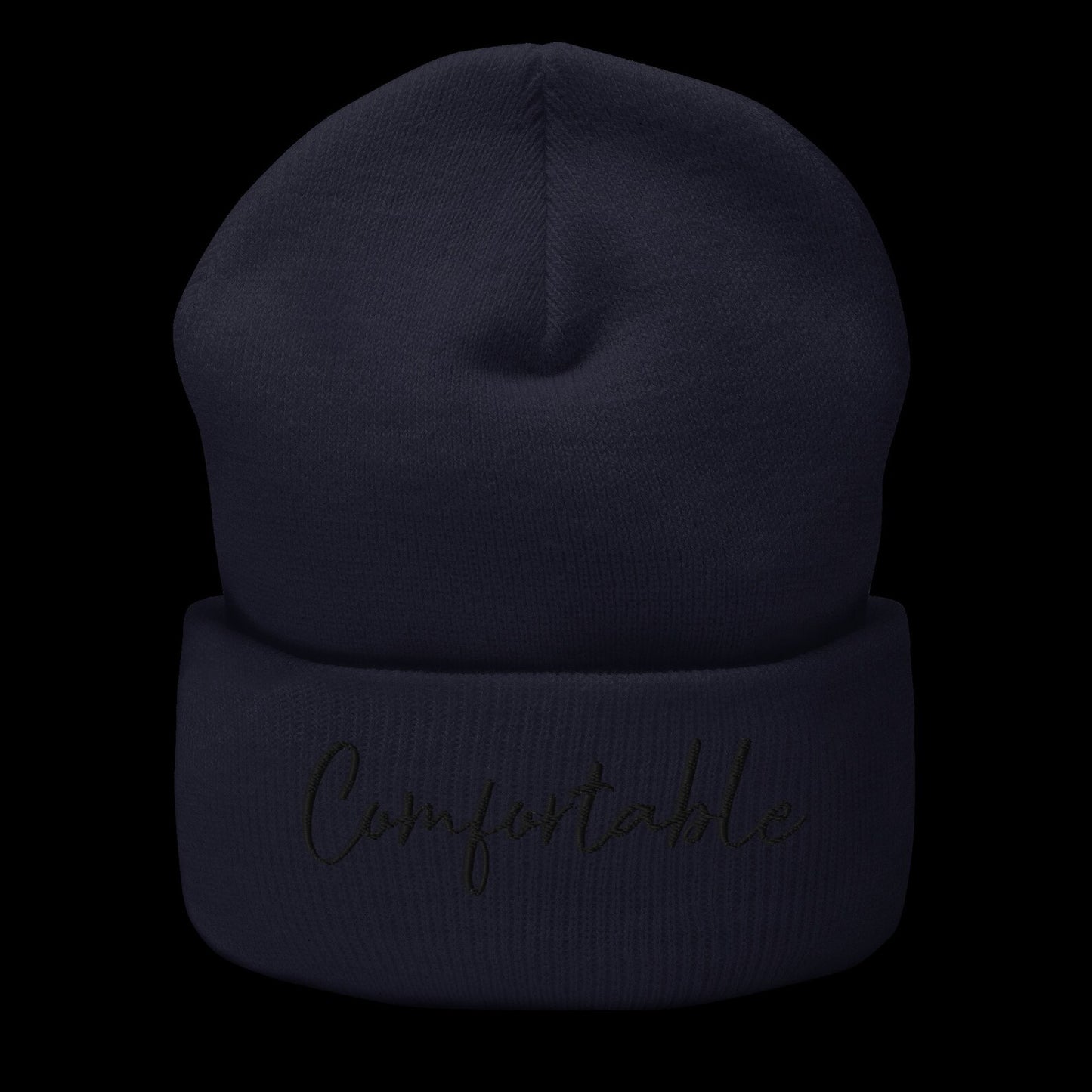 "Comfortable" Cuffed Beanie (Black Text) - Comfortable Culture - Hats - Comfortable Culture