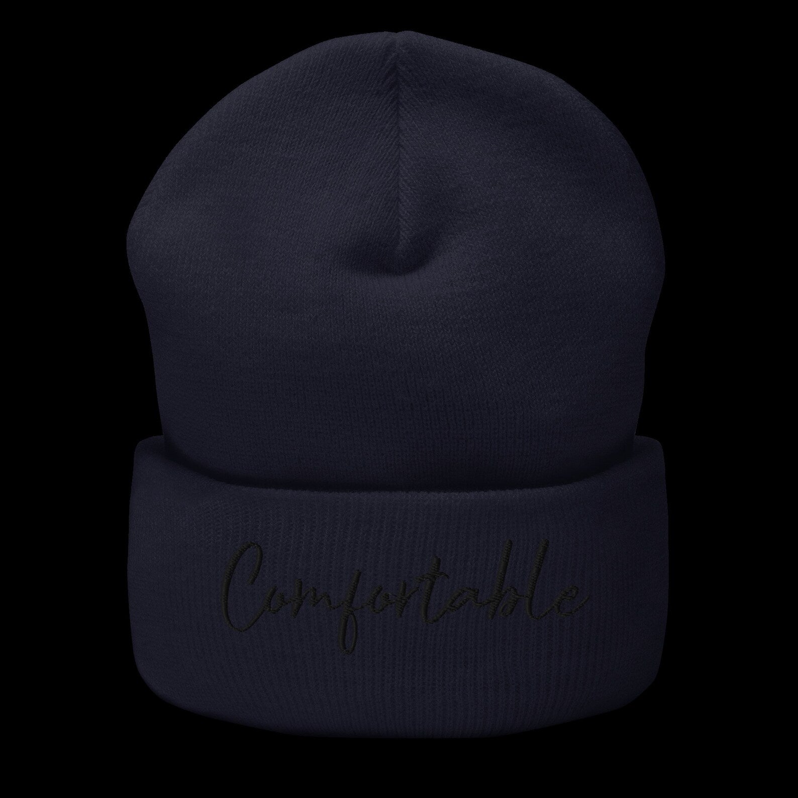 "Comfortable" Cuffed Beanie (Black Text) - Comfortable Culture - Hats - Comfortable Culture