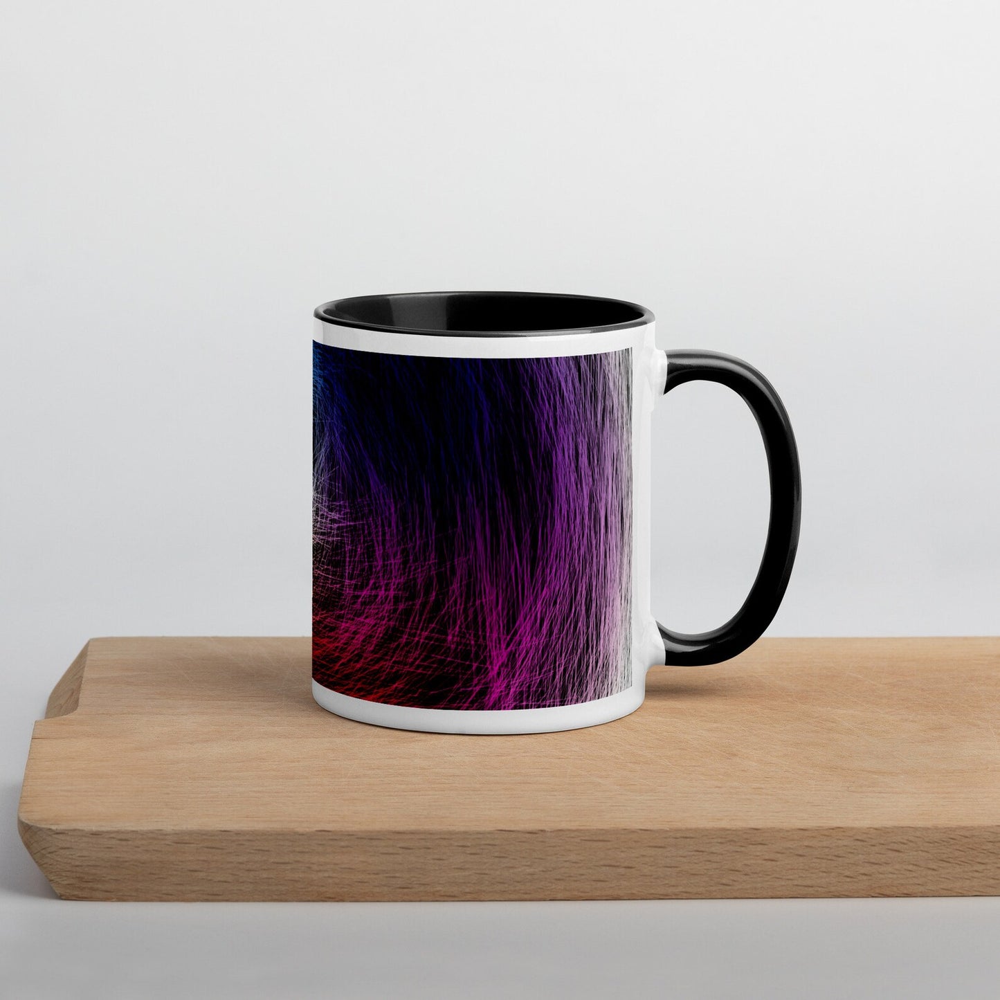 Wild Rainbow Mug with Black Interior/Handle - Comfortable Culture - Mugs - Comfortable Culture