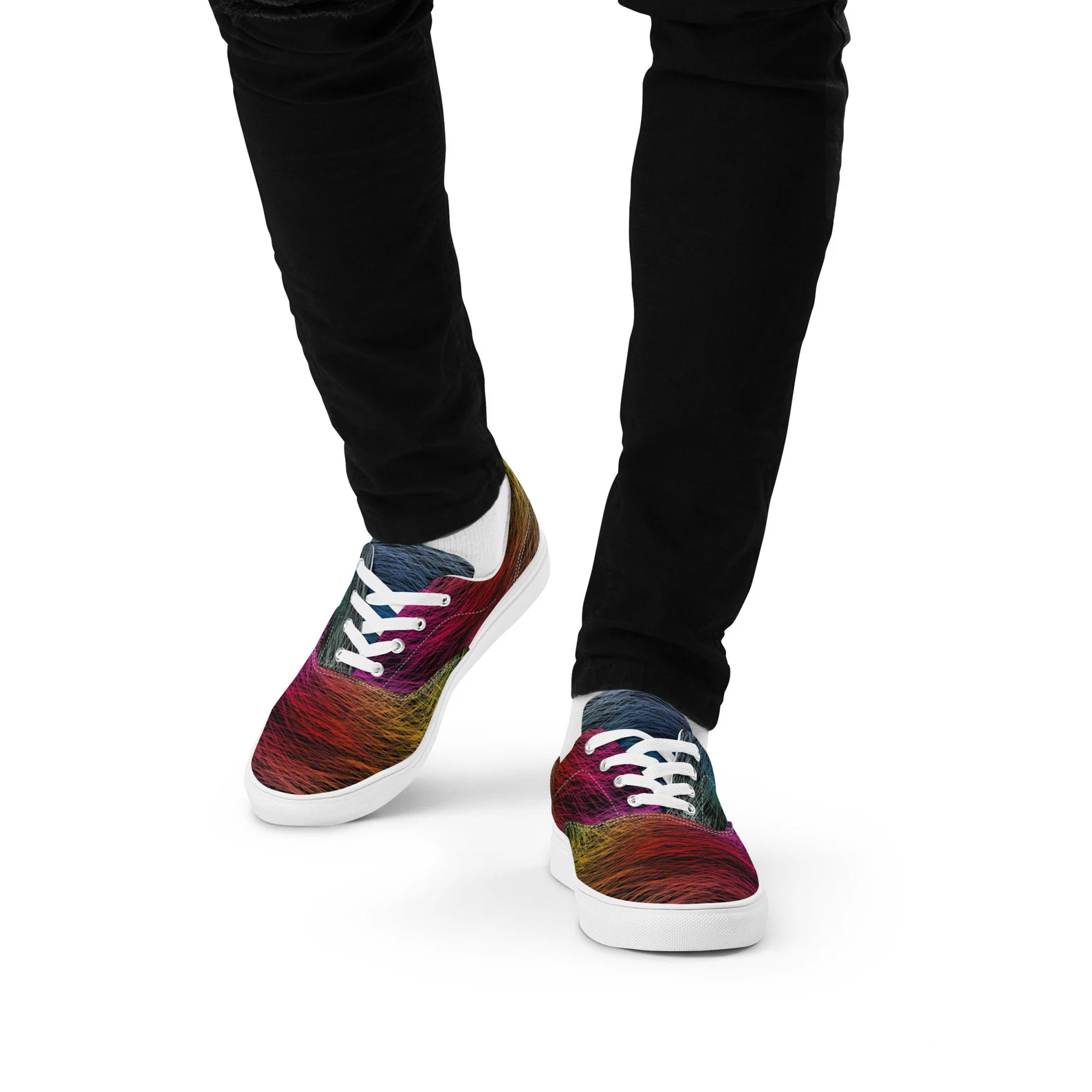 Wild Rainbow Men’s Lace-Up Canvas Shoes - Comfortable Culture - Shoes - Comfortable Culture