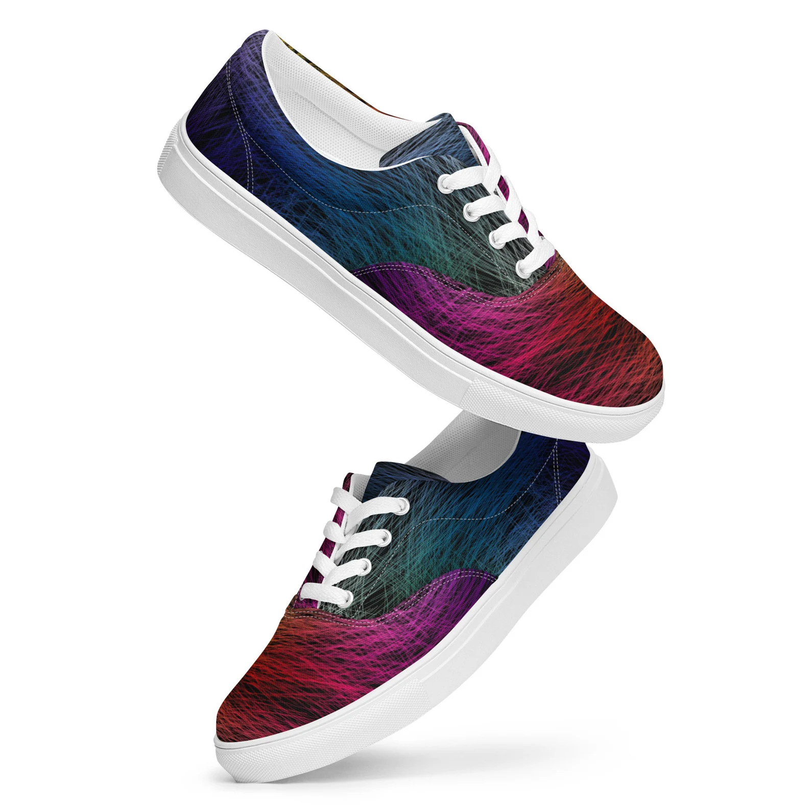 Wild Rainbow Men’s Lace-Up Canvas Shoes - Comfortable Culture - Shoes - Comfortable Culture
