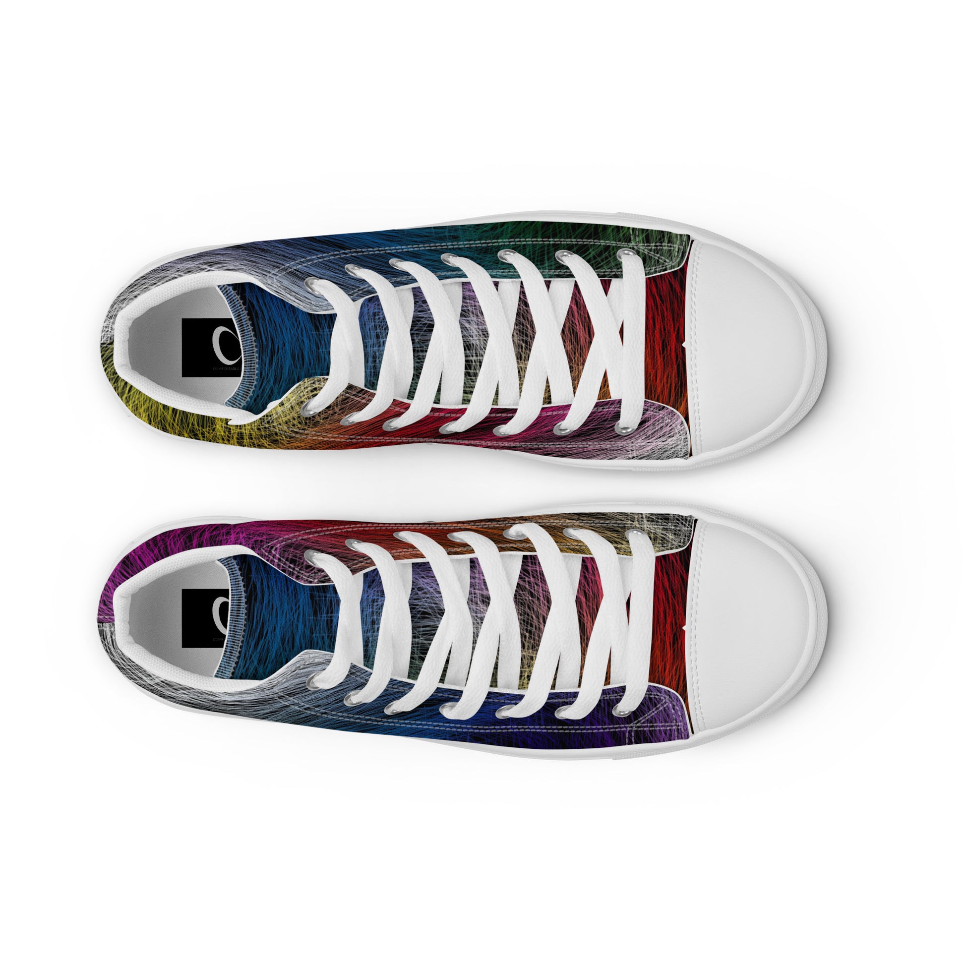 Wild Rainbow Men’s High Top Canvas Shoes | Casual LGBTQ+ Shoes | Stylish Festival Sneakers | Pride Shoes | Lace Up Sneakers | - Comfortable Culture - Shoes - Comfortable Culture