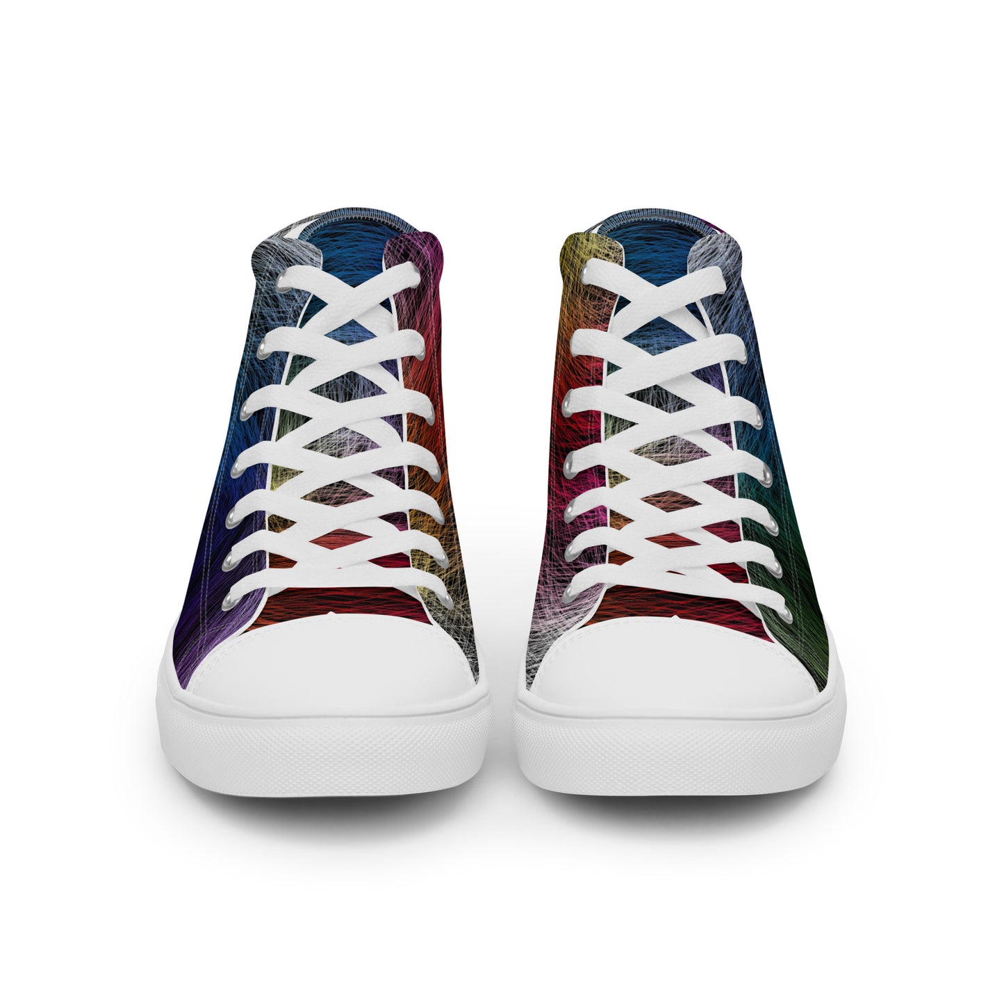 Wild Rainbow Men’s High Top Canvas Shoes | Casual LGBTQ+ Shoes | Stylish Festival Sneakers | Pride Shoes | Lace Up Sneakers | - Comfortable Culture - Shoes - Comfortable Culture