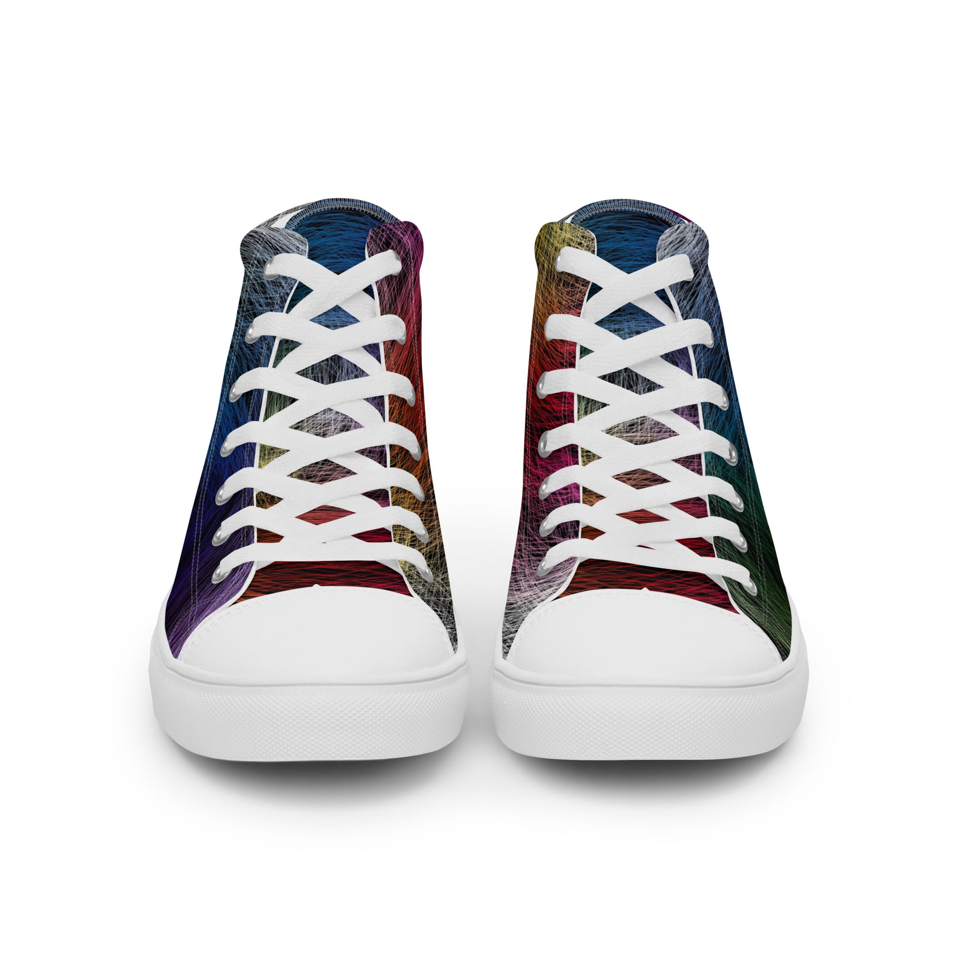 Wild Rainbow Men’s High Top Canvas Shoes | Casual LGBTQ+ Shoes | Stylish Festival Sneakers | Pride Shoes | Lace Up Sneakers | - Comfortable Culture - Shoes - Comfortable Culture
