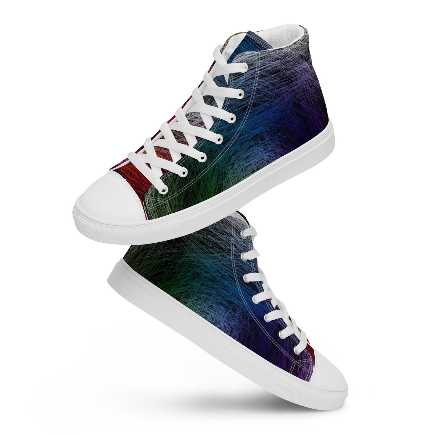 Wild Rainbow Men’s High Top Canvas Shoes | Casual LGBTQ+ Shoes | Stylish Festival Sneakers | Pride Shoes | Lace Up Sneakers | - Comfortable Culture - Shoes - Comfortable Culture