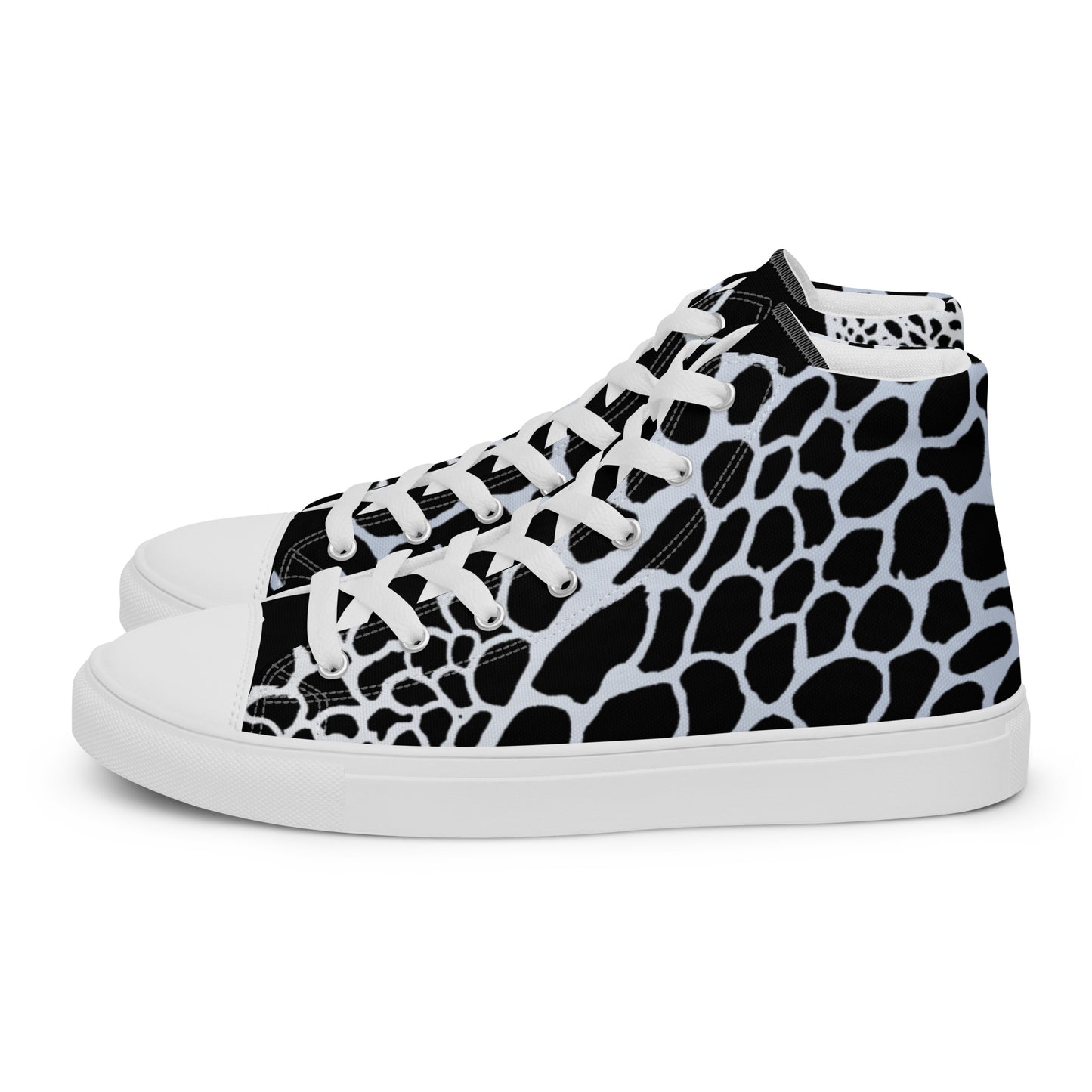 Organic Black Men’s High Top Canvas Shoes | Casual Print Shoes | Stylish Festival Sneakers | Abstract Shoes | Lace Up Sneakers | - Comfortable Culture - Shoes - Comfortable Culture