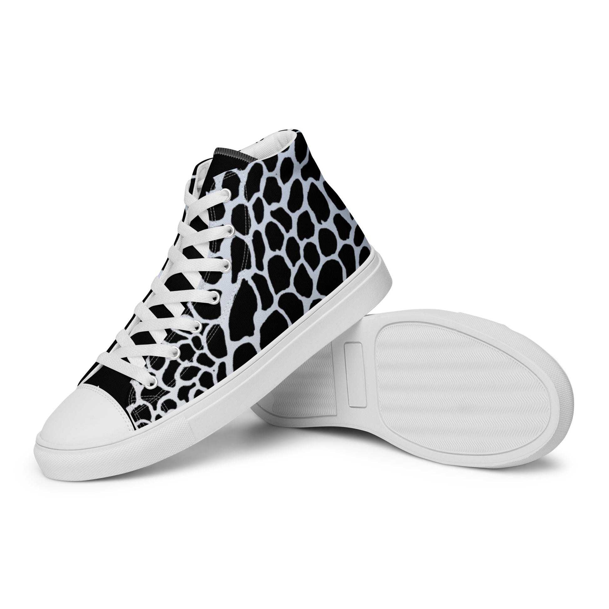 Organic Black Men’s High Top Canvas Shoes | Casual Print Shoes | Stylish Festival Sneakers | Abstract Shoes | Lace Up Sneakers | - Comfortable Culture - Shoes - Comfortable Culture