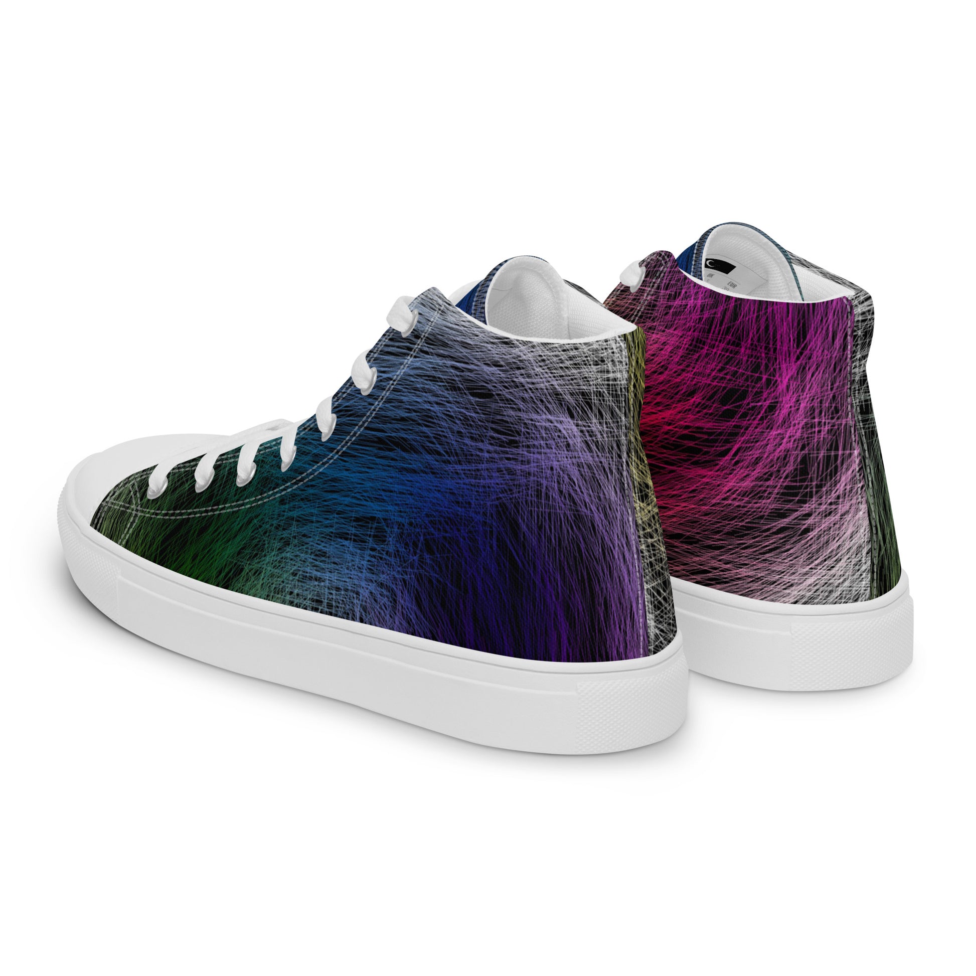 Wild Rainbow Men’s High Top Canvas Shoes | Casual LGBTQ+ Shoes | Stylish Festival Sneakers | Pride Shoes | Lace Up Sneakers | - Comfortable Culture - Shoes - Comfortable Culture