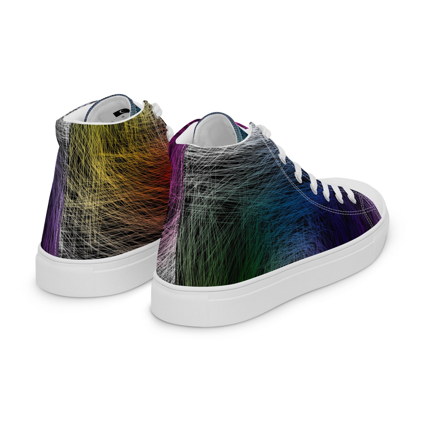 Wild Rainbow Men’s High Top Canvas Shoes | Casual LGBTQ+ Shoes | Stylish Festival Sneakers | Pride Shoes | Lace Up Sneakers | - Comfortable Culture - Shoes - Comfortable Culture