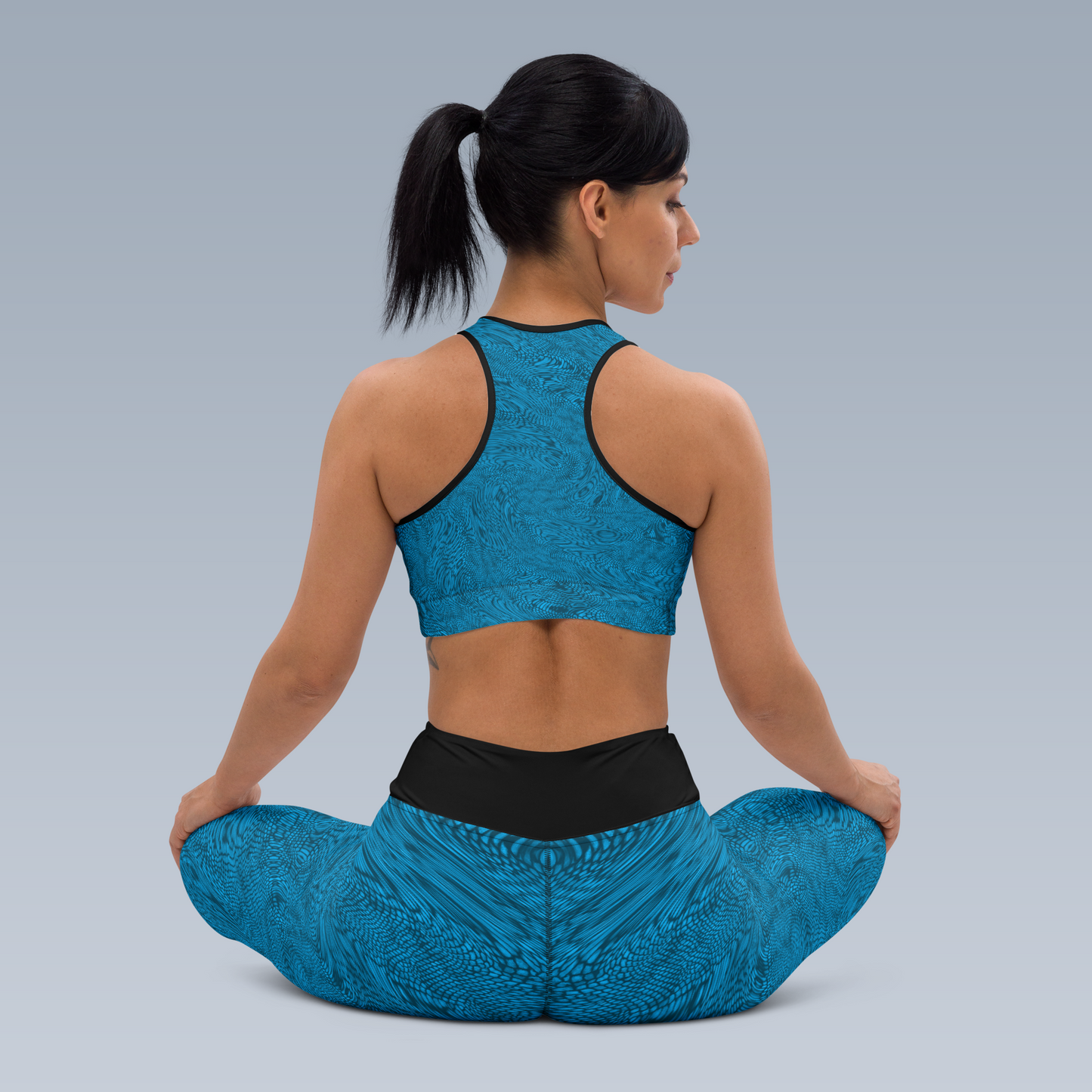 Fractal Yoga Leggings (Sky Blue)