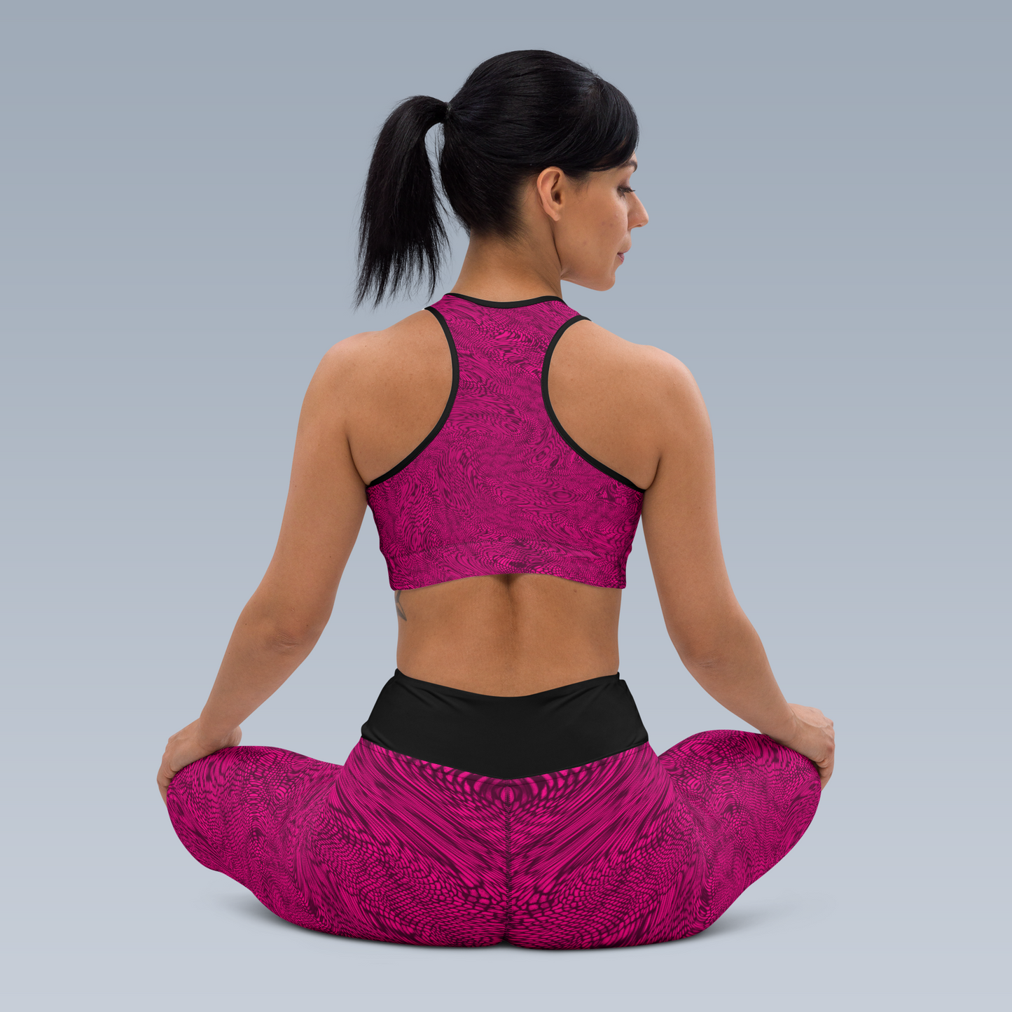 Fractal Yoga Leggings (Hot Pink)