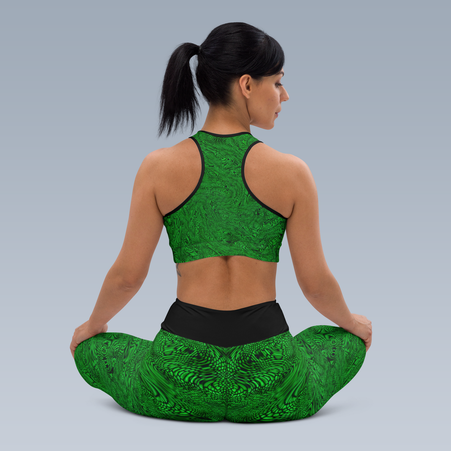 Fractal Yoga Leggings (Green)