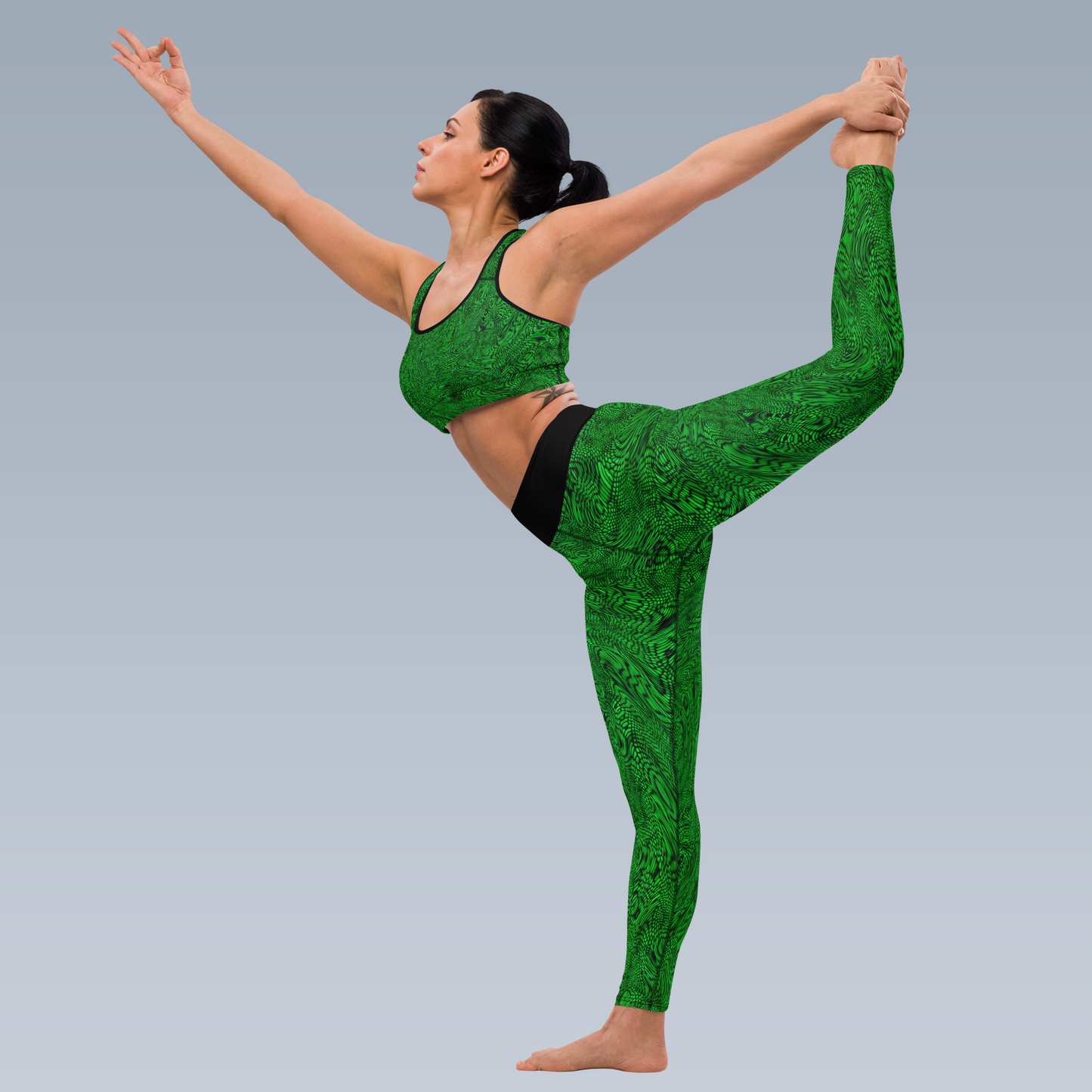 Fractal Yoga Leggings (Green)