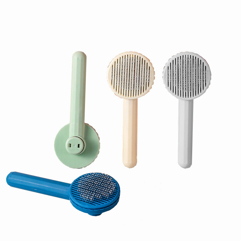 Pet Hair Remover & Grooming Brush: Gentle & Efficient Deshedding Tool for Cats and Dogs - Easy-Clean Stainless Steel Pins