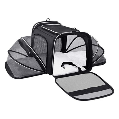 Airline-Approved Expandable Pet Carrier: Reflective & Breathable Travel Bag for Cats and Dogs - Foldable & Durable