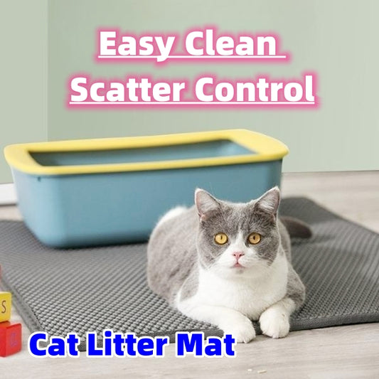 Waterproof Cat Litter Mat: Double-Layer Easy Clean-up Design – Available in Multiple Sizes & Colors