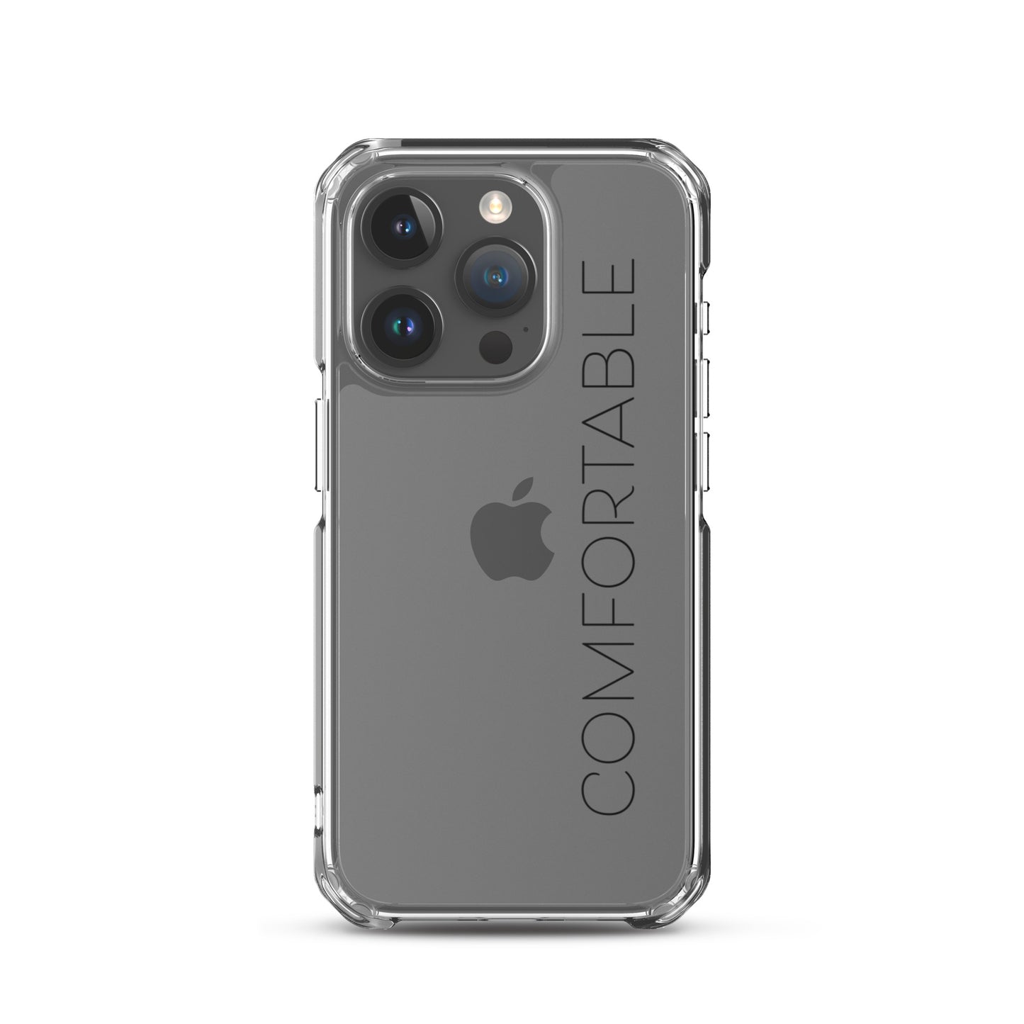 "Comfortable" iPhone Case (Black Text)