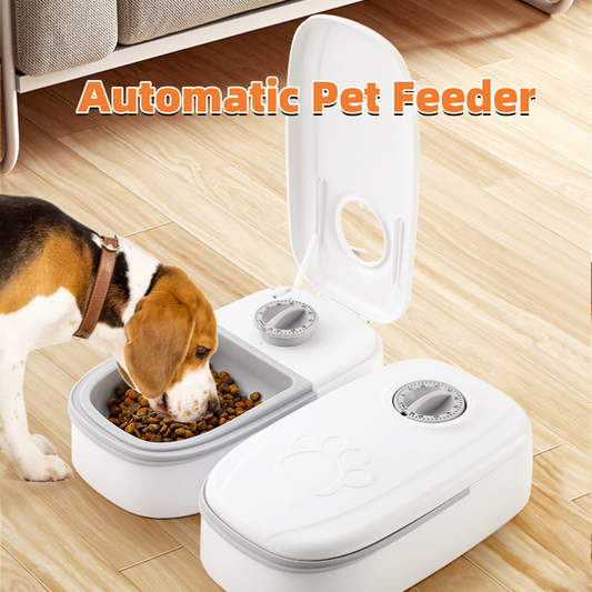 Smart Automatic Pet Feeder: Stainless Steel Bowl Food Dispenser with Timer for Cats & Dogs - Eco-Friendly Pet Feeding Solution
